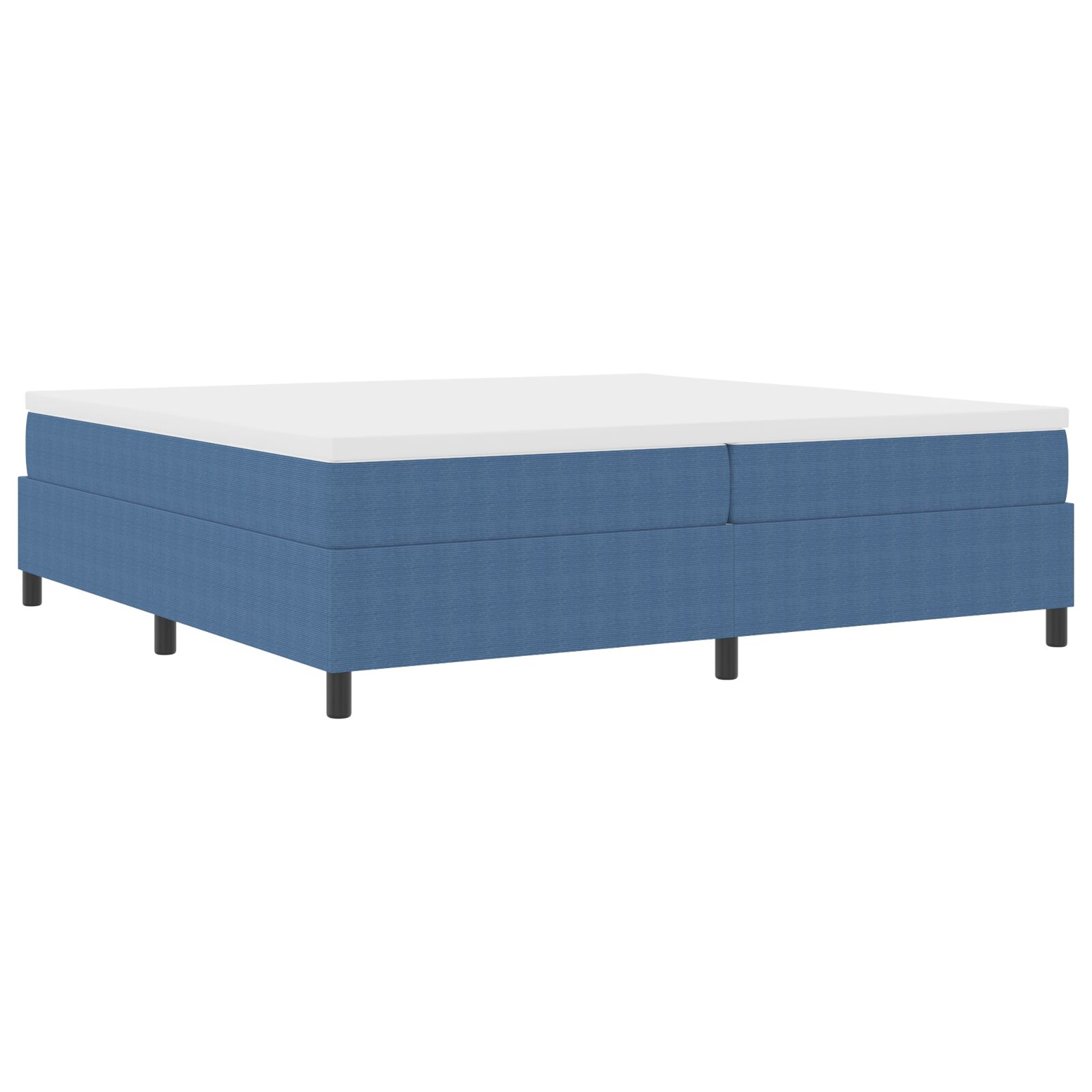 Boxspring ágy kék 200x200 cm vászon Boxspring ágy kék 200x200 cm vászon