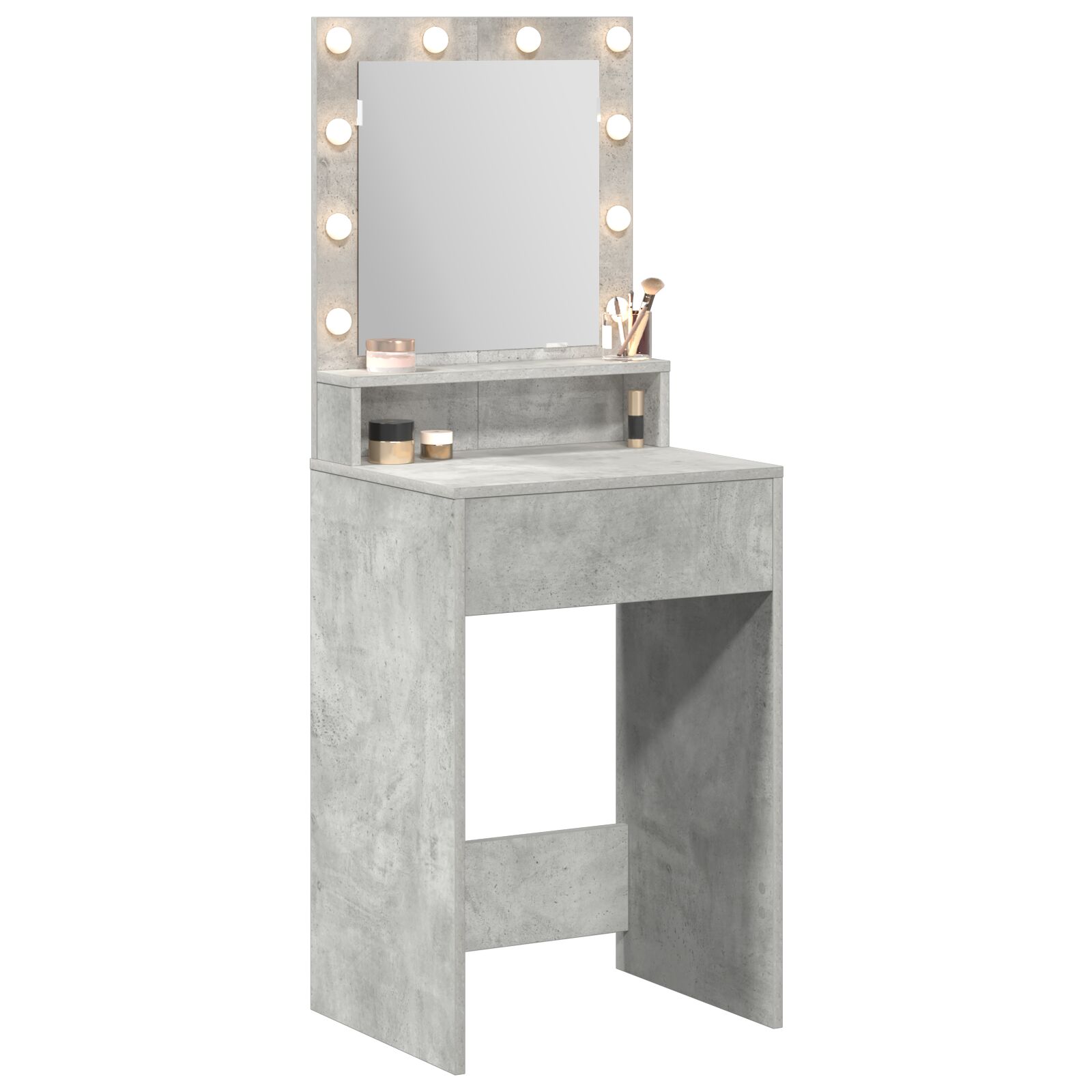 Led-es sminkasztal beton szürke 50x41x135 cm