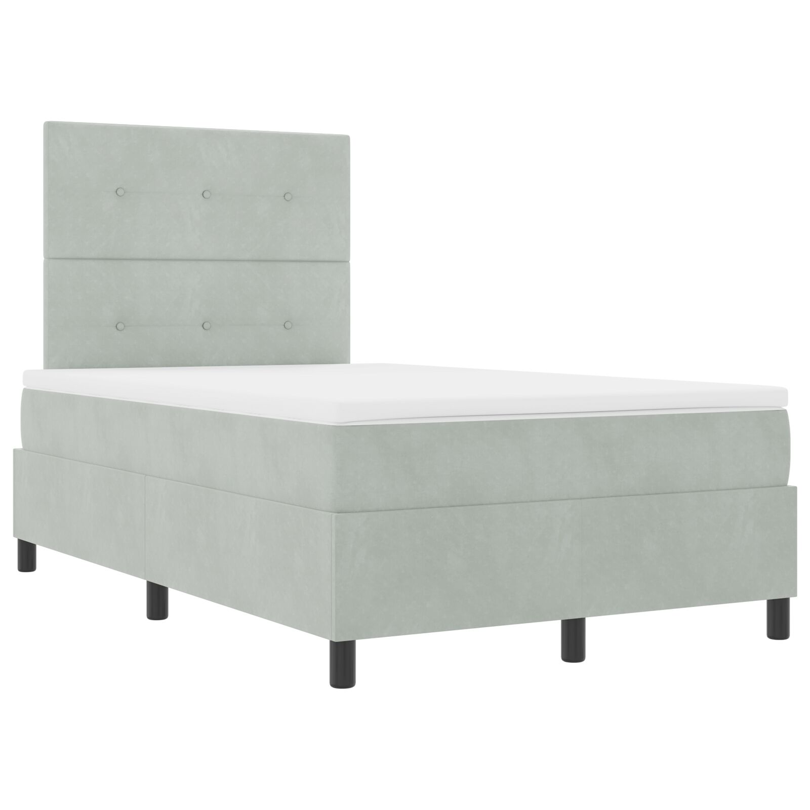 Boxspring ágy matrac kép sötétszürke 120x200 cm bársony