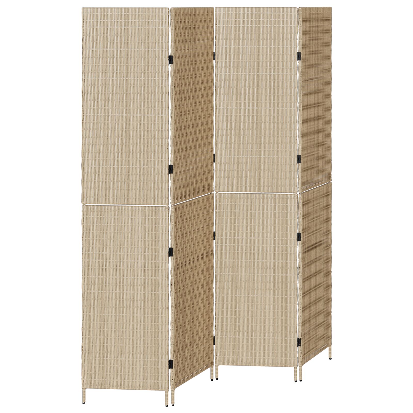 Szobai elválasztók bézs fa, szövet 4 panel, 200 cm magasság