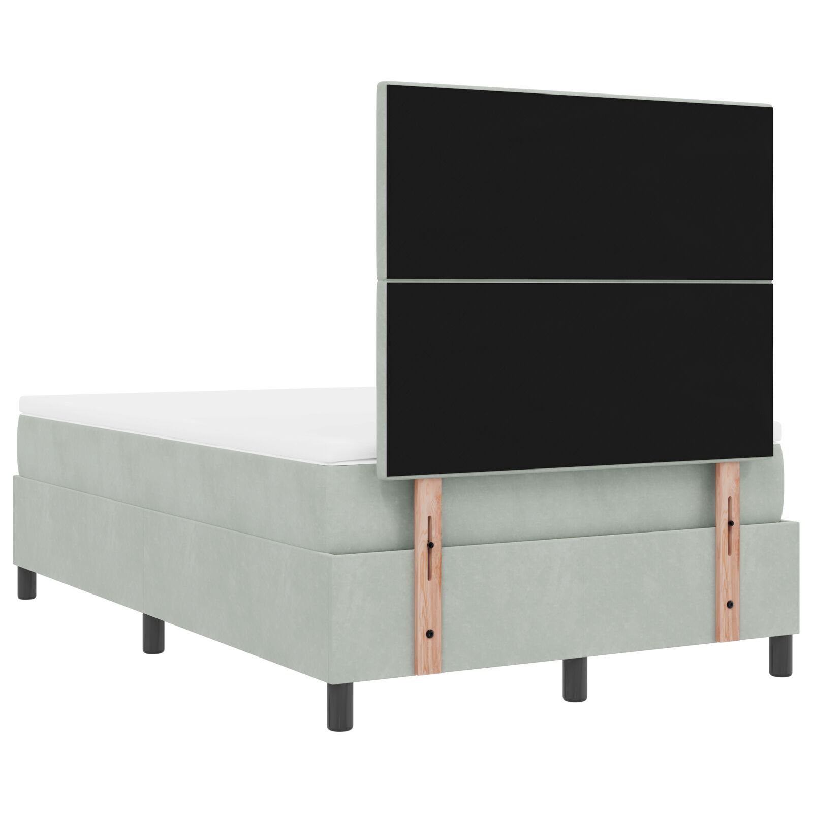 Boxspring ágy matrac kép sötétszürke 120x200 cm bársony