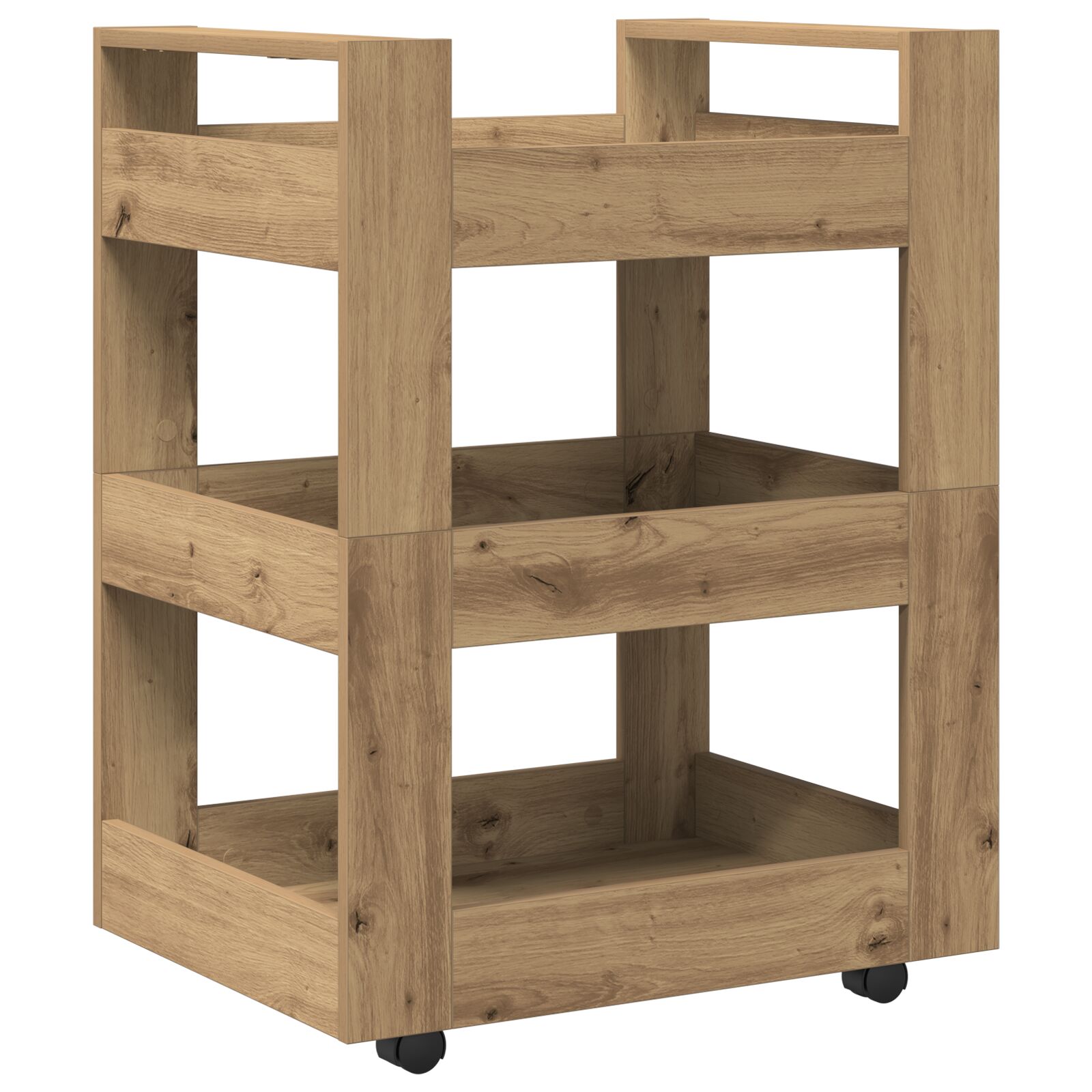 Konyhai kocsi kézműves tölgy 60x45x80 cm műanyag Konyhai kocsi kézműves tölgy 60x45x80 cm műanyag