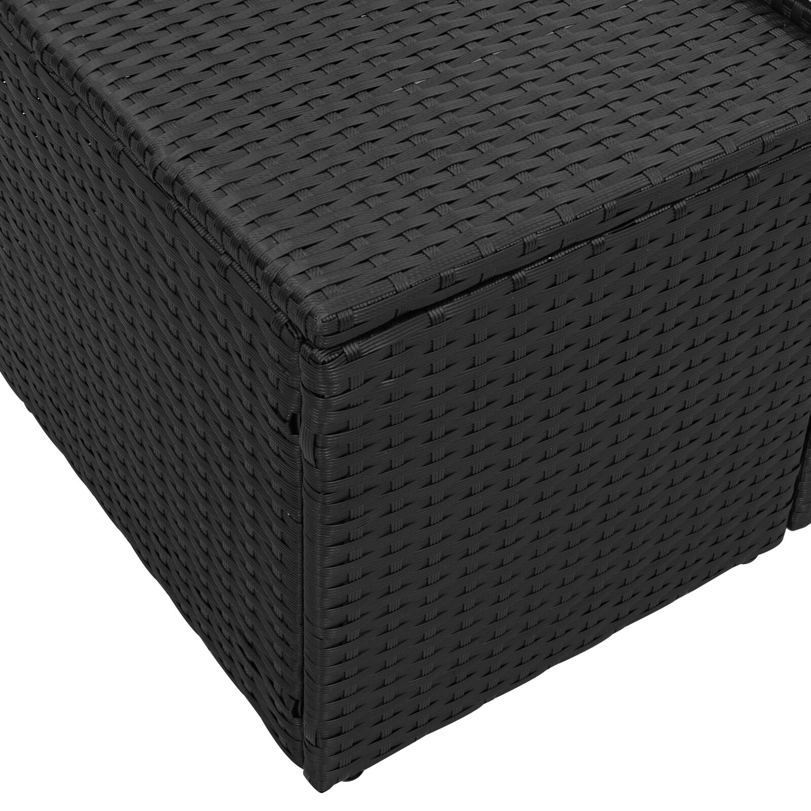 2-fős kerti kanapé tárolóval és párnákkal fekete poli rattan 2-fős kerti kanapé tárolóval és párnákkal fekete poli rattan