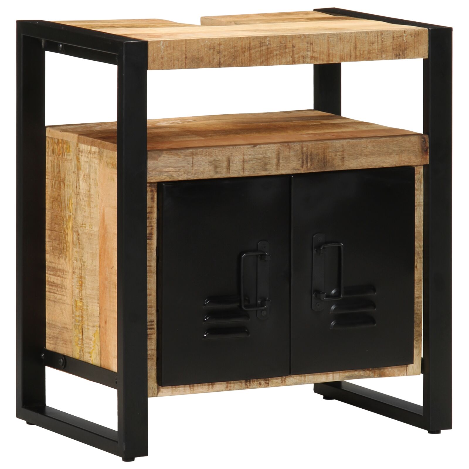 Fürdőszoba mosdókagyló szekrény 55x35x60 cm tömör rusztikus fa pina