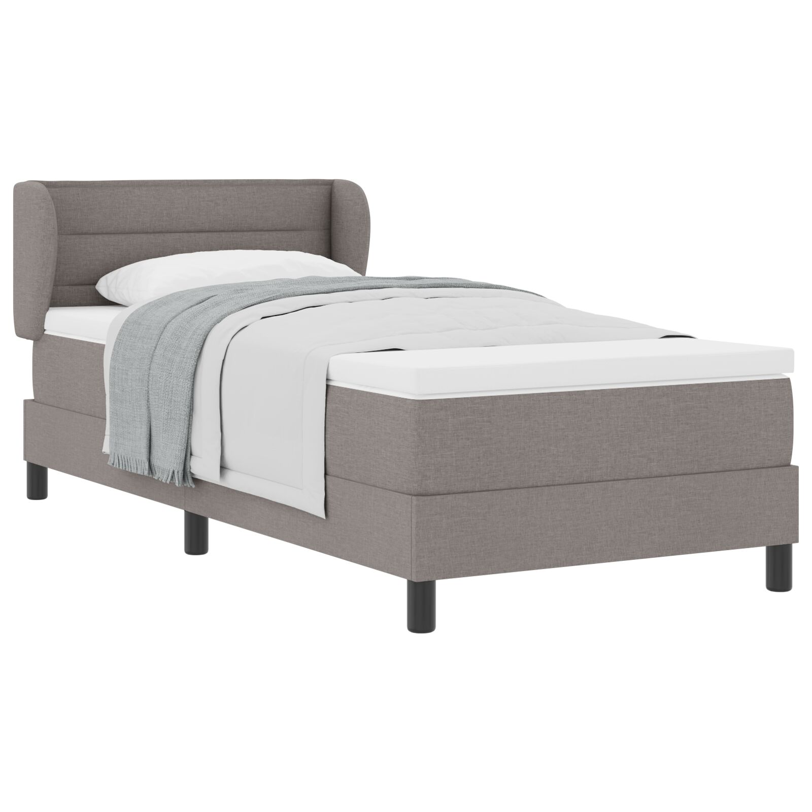 Boxspring ágy matraccal taupe 90x190 cm szövet