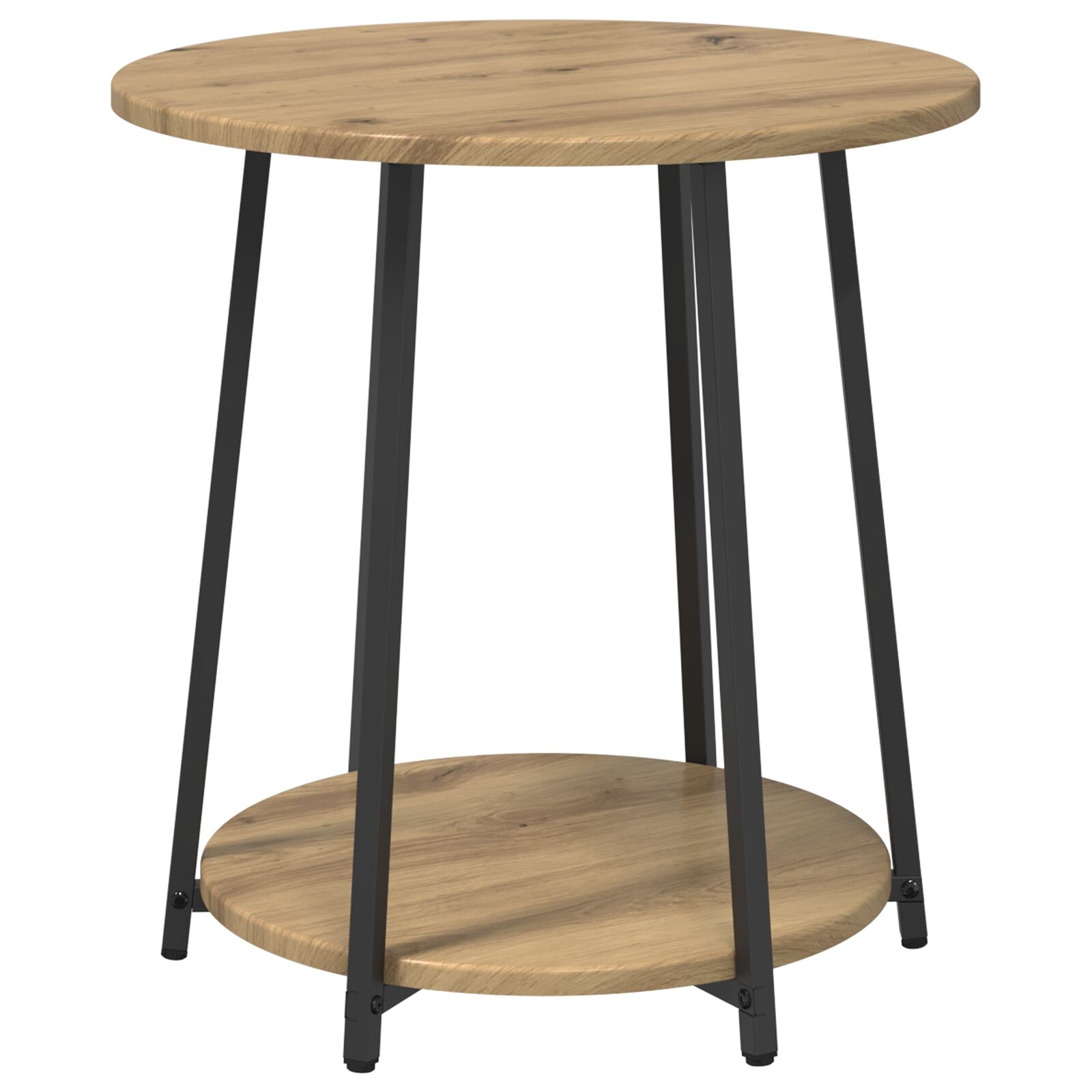 2 darabos oldal asztal szett, kézműves tölgy, műanyag és fém