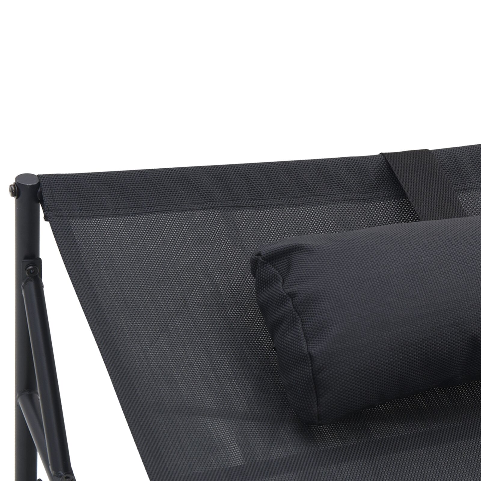 Kültéri pihenőágy, antracit színben, 200x74x73 cm, acél és textilén