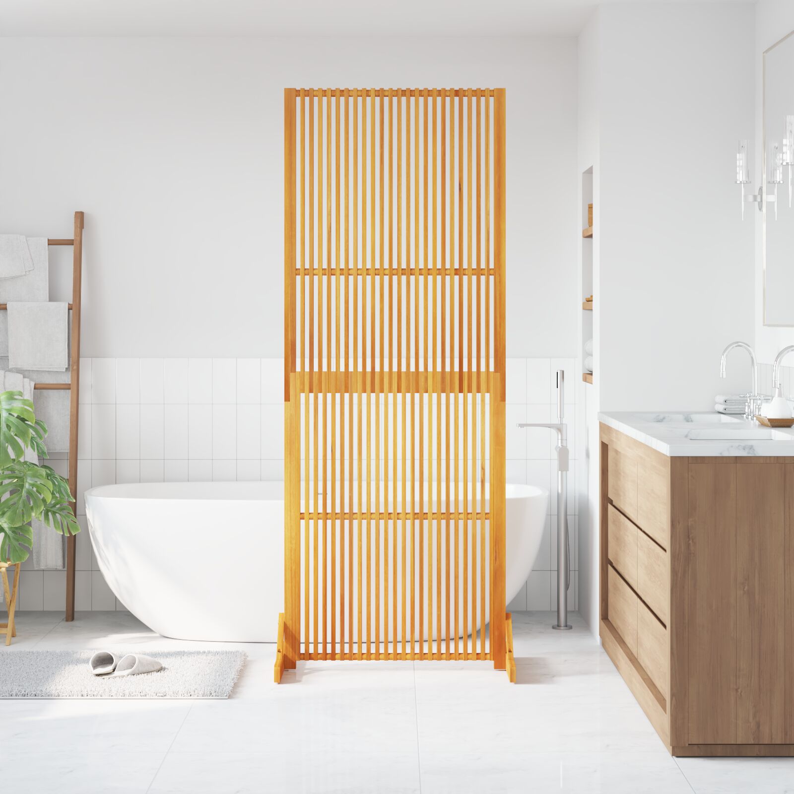 Magánképernyő beltéri/kültéri 200 cm szilárd akácfa