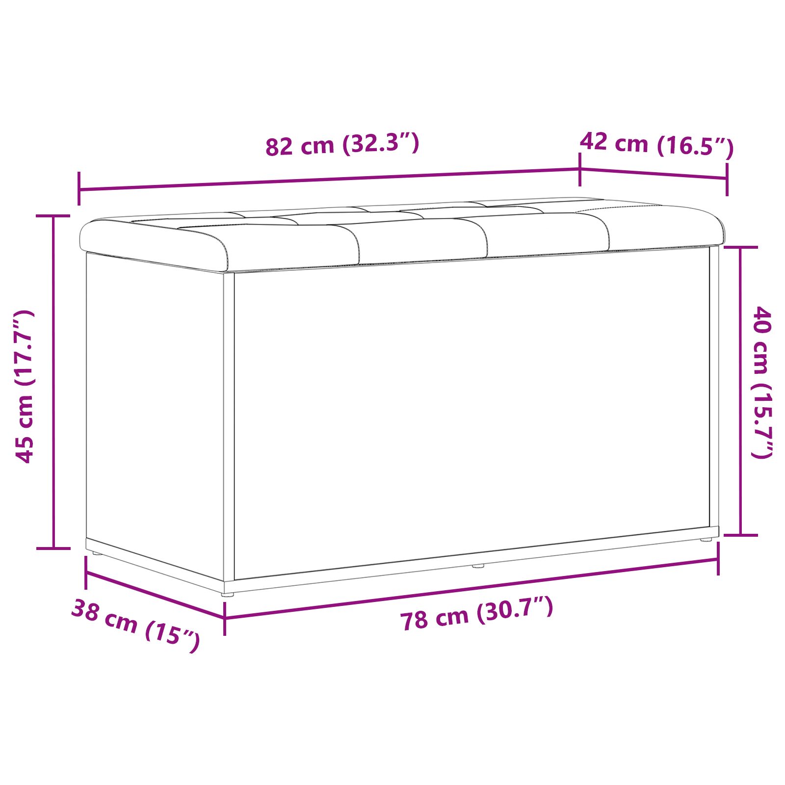 Tárolópad fekete tölgy 80x40x45 cm mérnöki fa