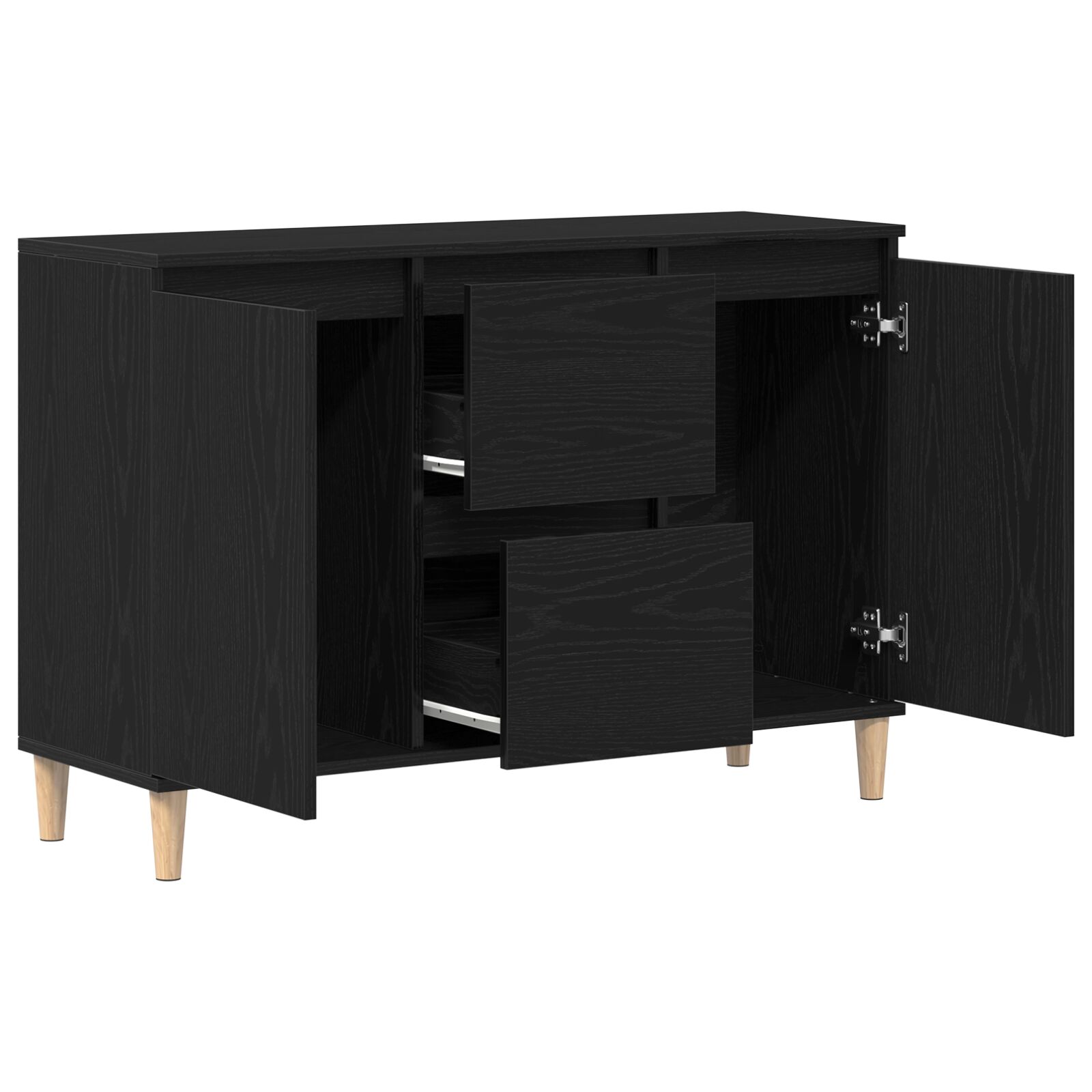 Fekete tölgy oldalszekrény 101x35x60 cm műszaki fa