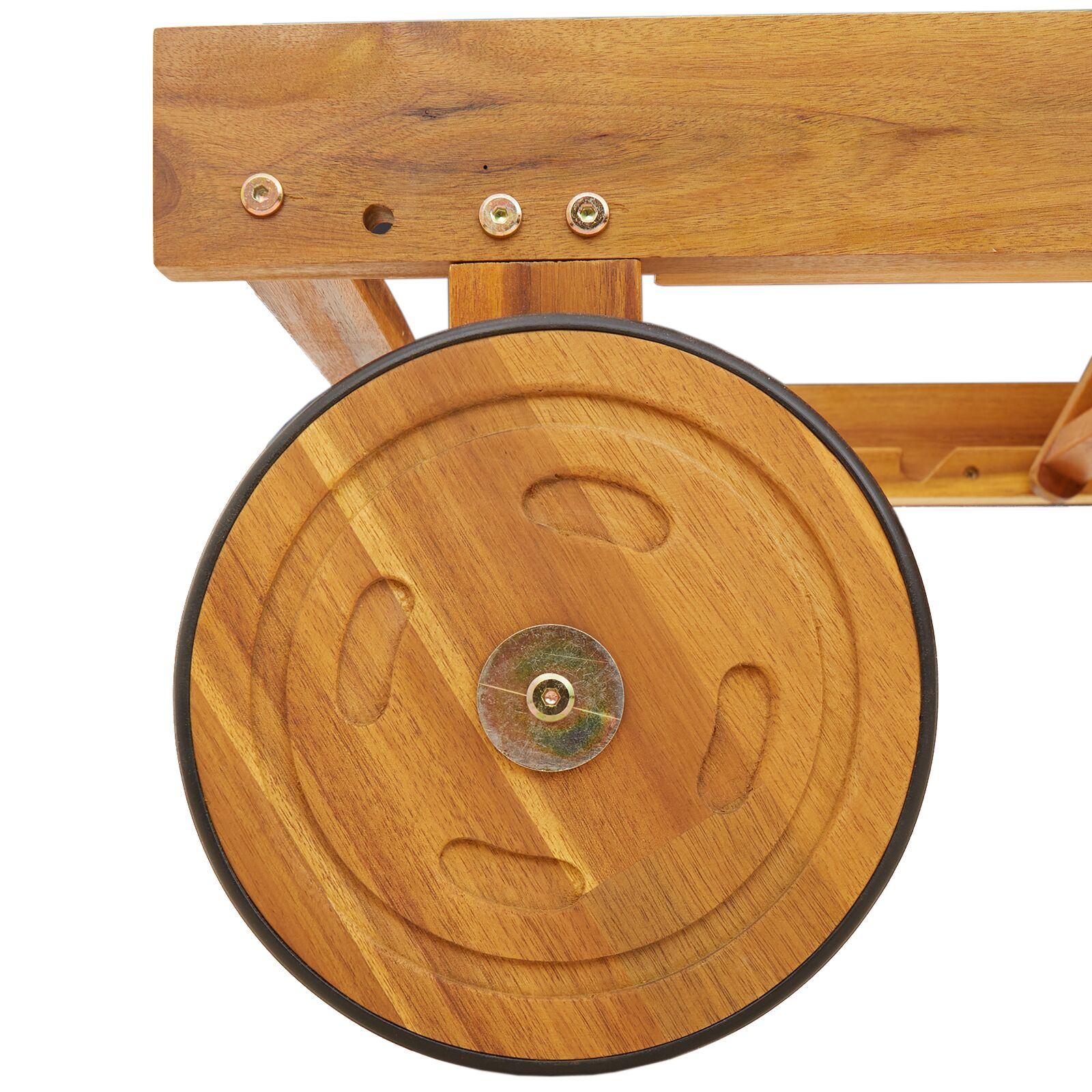 Napozóágyak 2 db kerekekkel és párnával szilárd akácfából