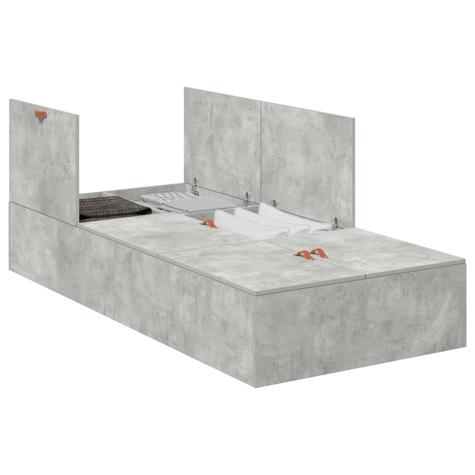 Ágykeret beton szürke engineered wood tartós tároló ágykeret Ágykeret beton szürke engineered wood tartós tároló ágykeret