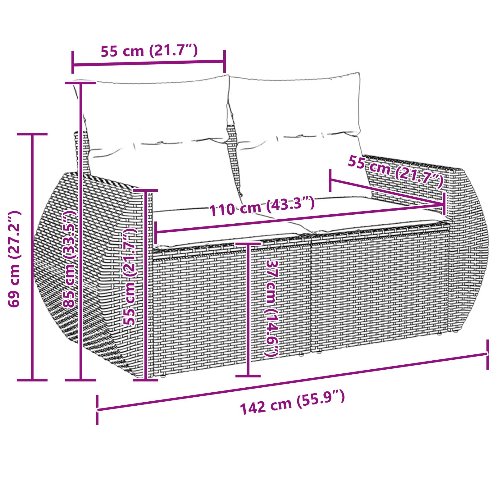 10 darabos kerti kanapészett párnákkal bézs poly rattán akác, 3 darabos kerti étkező szett párnákkal bézs poly rattán akác