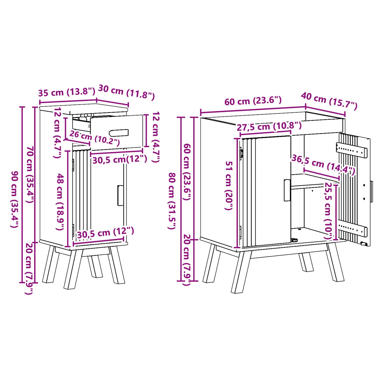 2 darabos fürdőszoba bútor szett szilárd fa fenyő