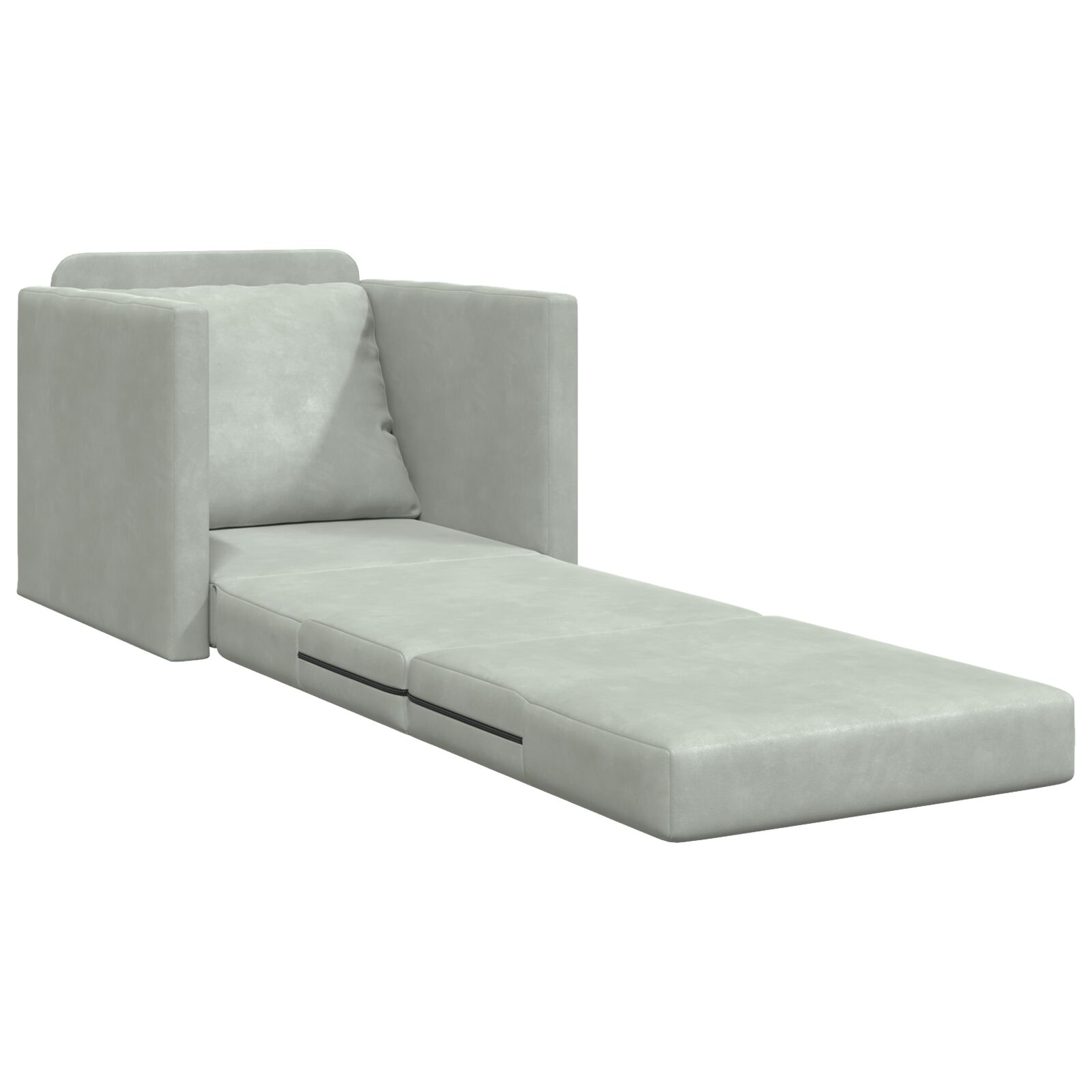 Egyszemélyes floor sofa átalakítható szövet 74x77x81 cm világosszürke