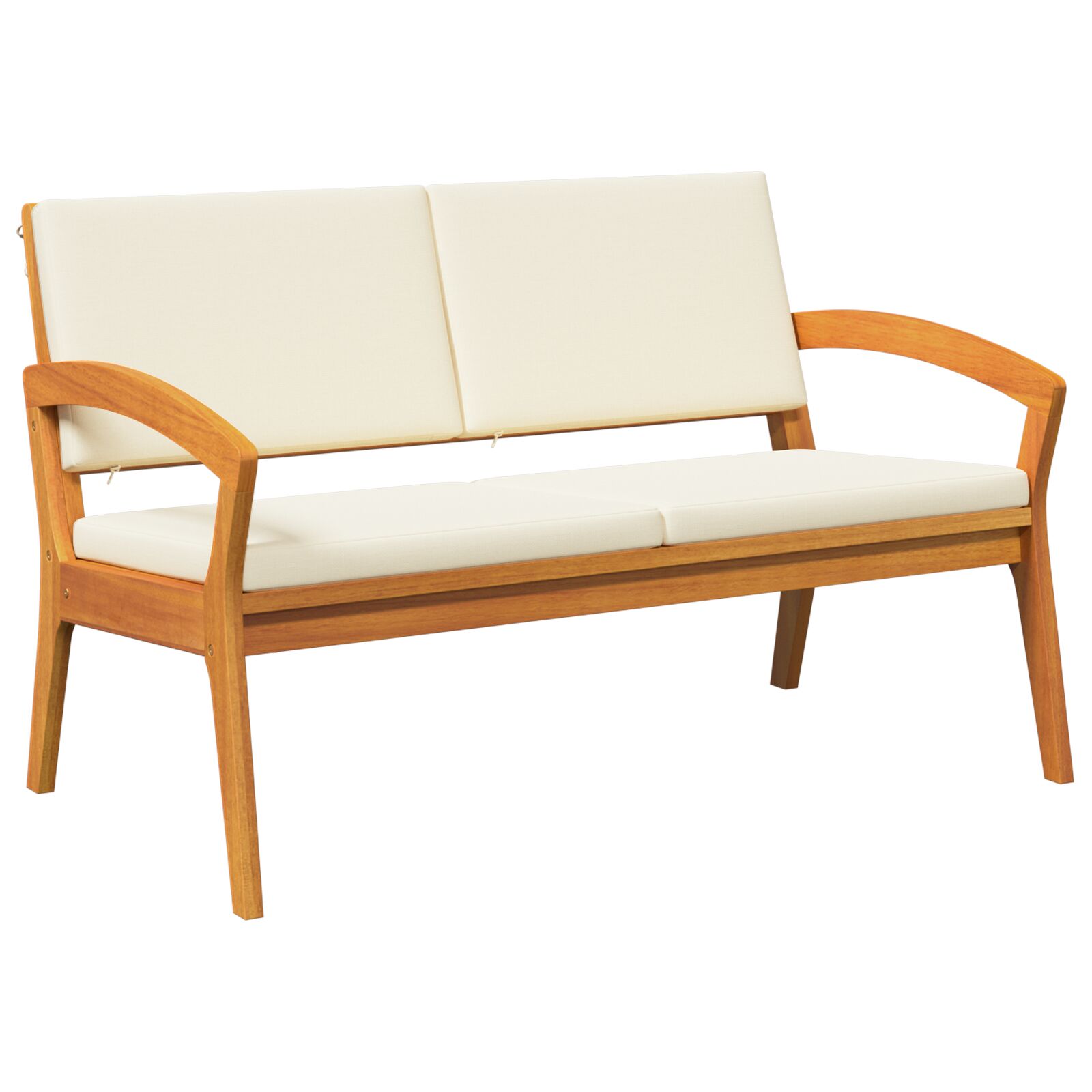 Kerti pad párnákkal 115x70x72 cm tömör akácfából