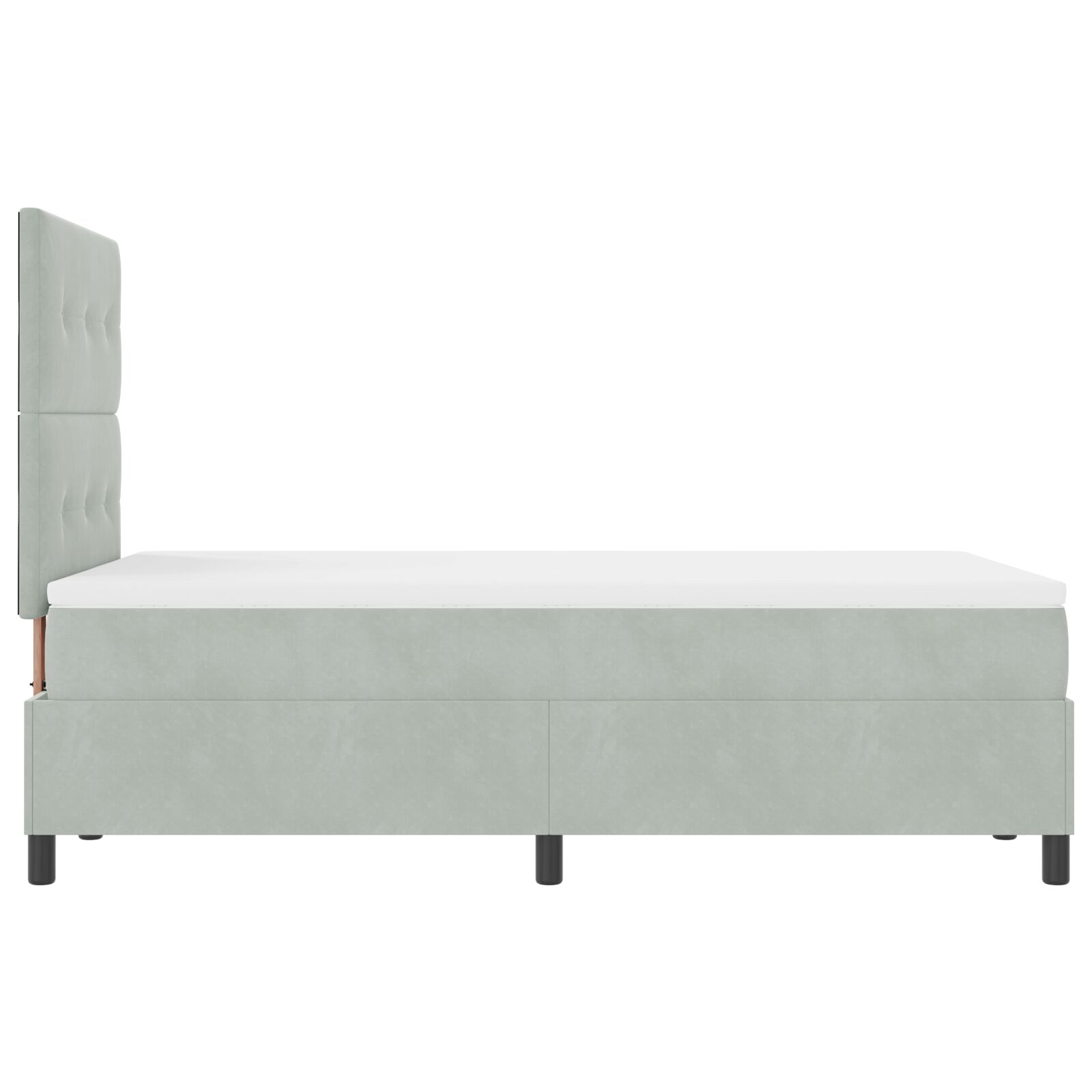 Boxspring ágy matrac kép sötétszürke 120x200 cm bársony