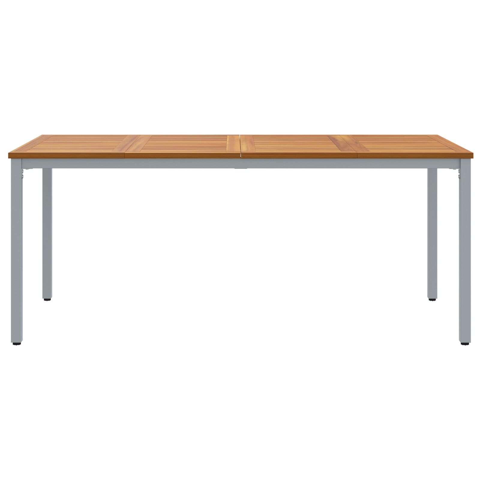 Kerti asztal 180x90x75 cm tömör akácfa és fém