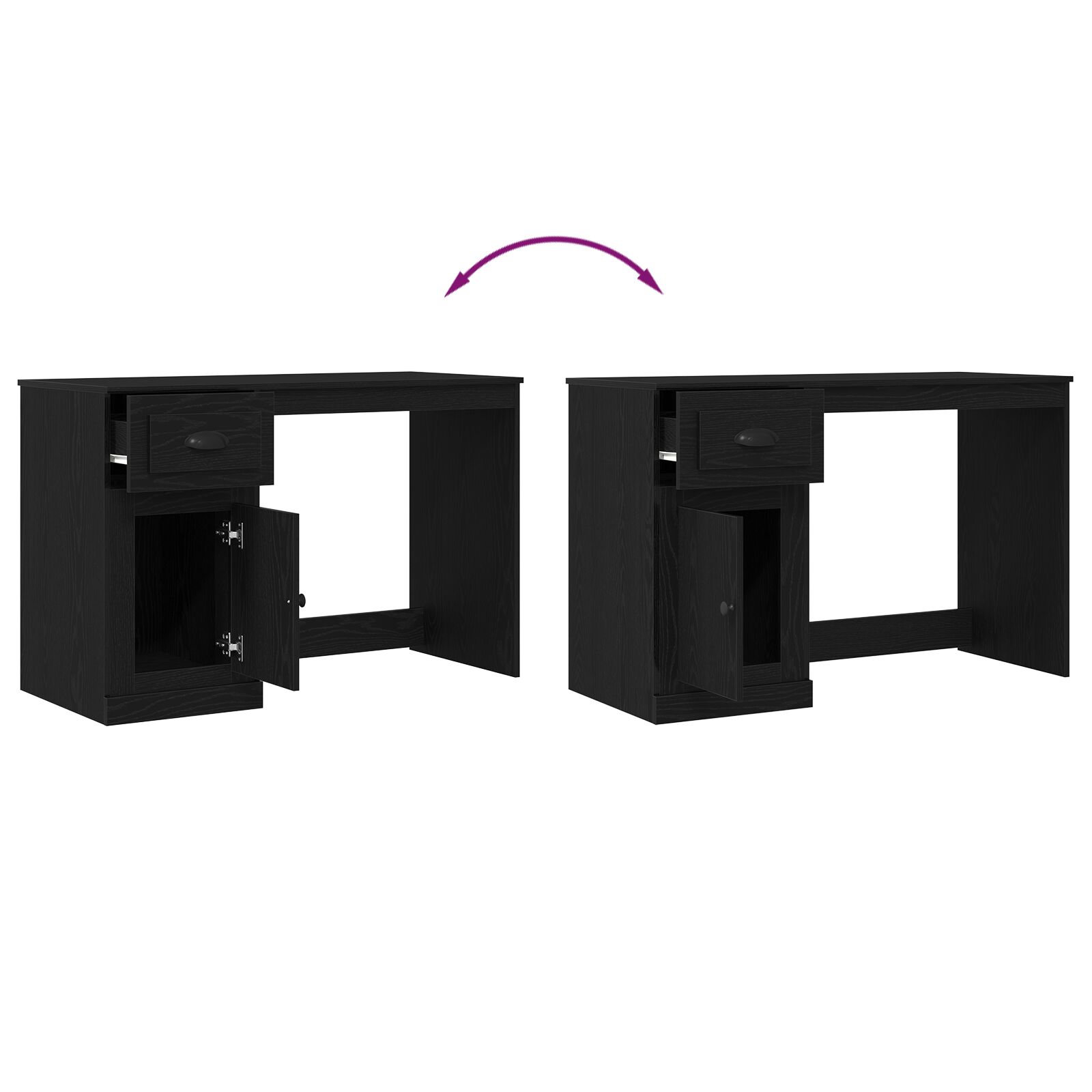 Tárolós asztal fekete tölgy 50x115x75 cm forgácslap