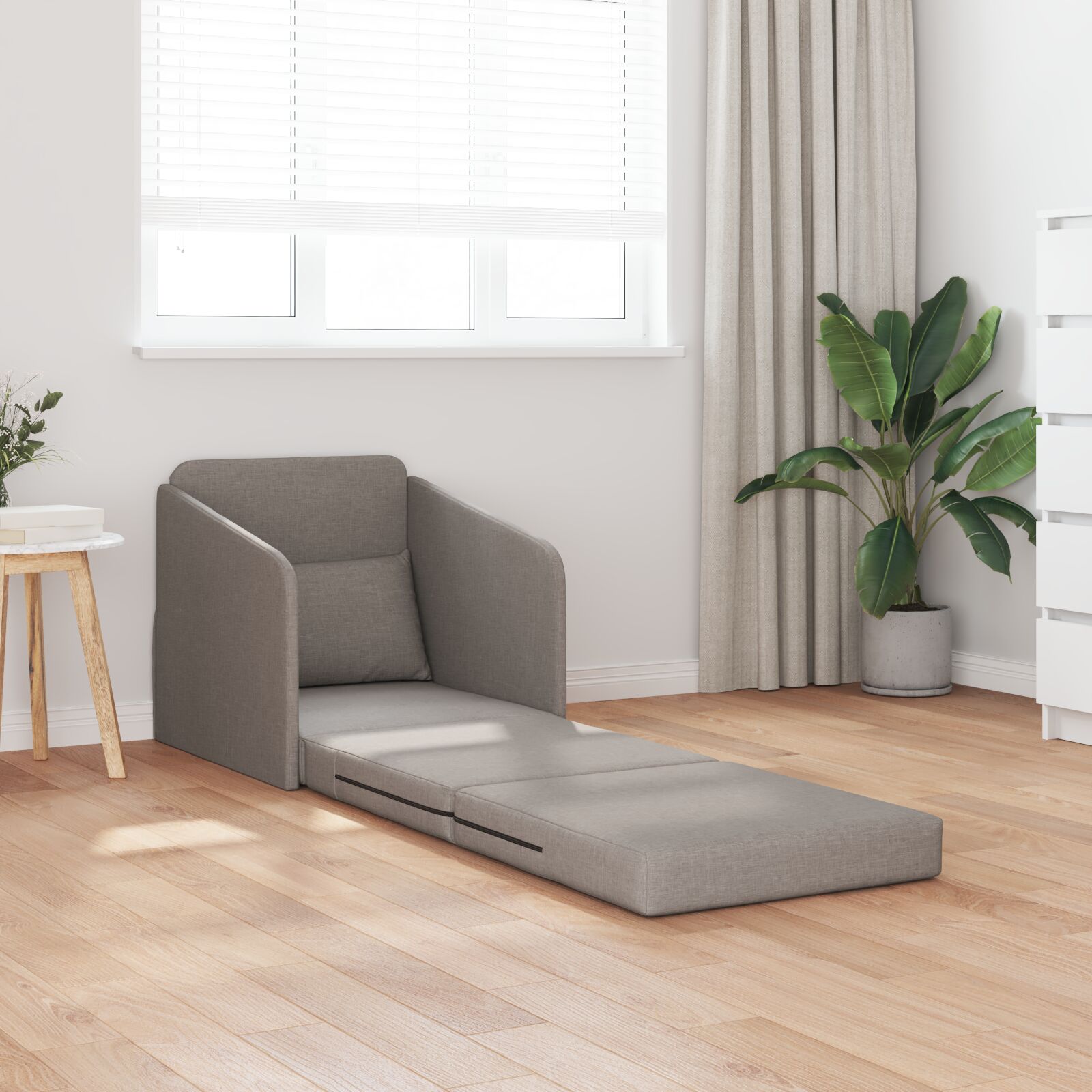 Földi kanapéágy 2 az 1-ben taupe 65x80x83 cm szövet Földi kanapéágy 2 az 1-ben taupe 65x80x83 cm szövet