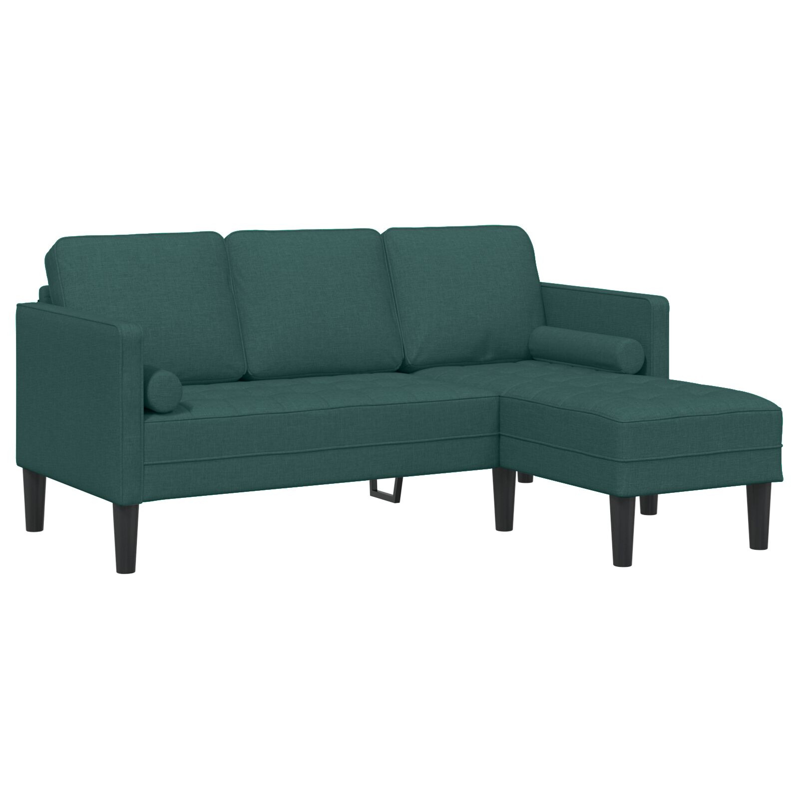 2 darabos kanapészett párnákkal, sötét zöld textil 2 darabos kanapészett párnákkal, sötét zöld textil