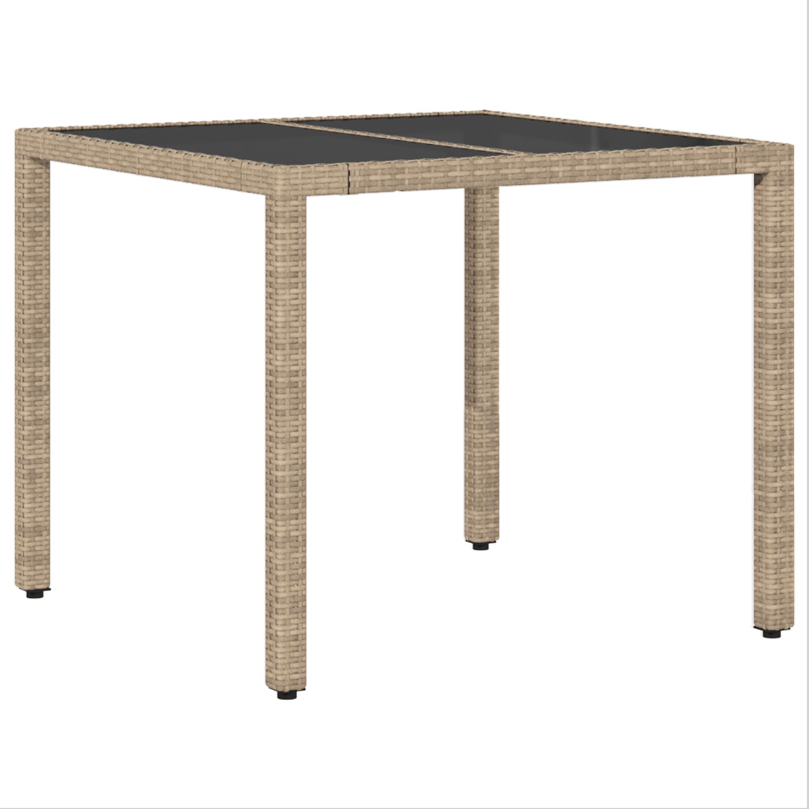 2 db bézs polirattan 90 x 90 x 75 cm uv-álló anyagok