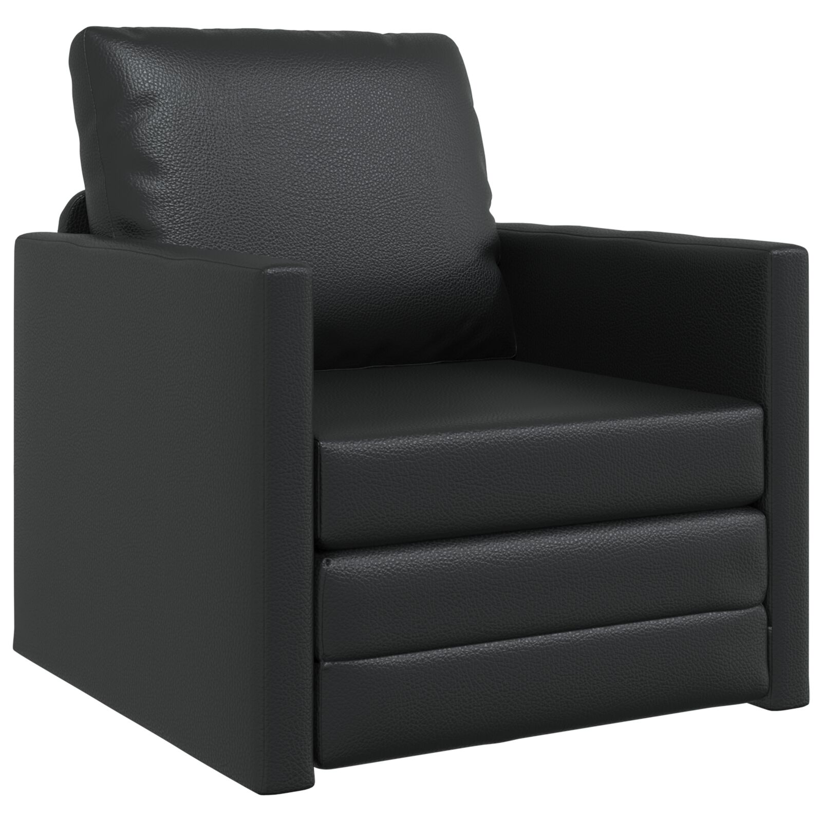 Floor sofa bed 2-in-1 fekete 74x77x81 cm műbőr Floor sofa bed 2-in-1 fekete 74x77x81 cm műbőr