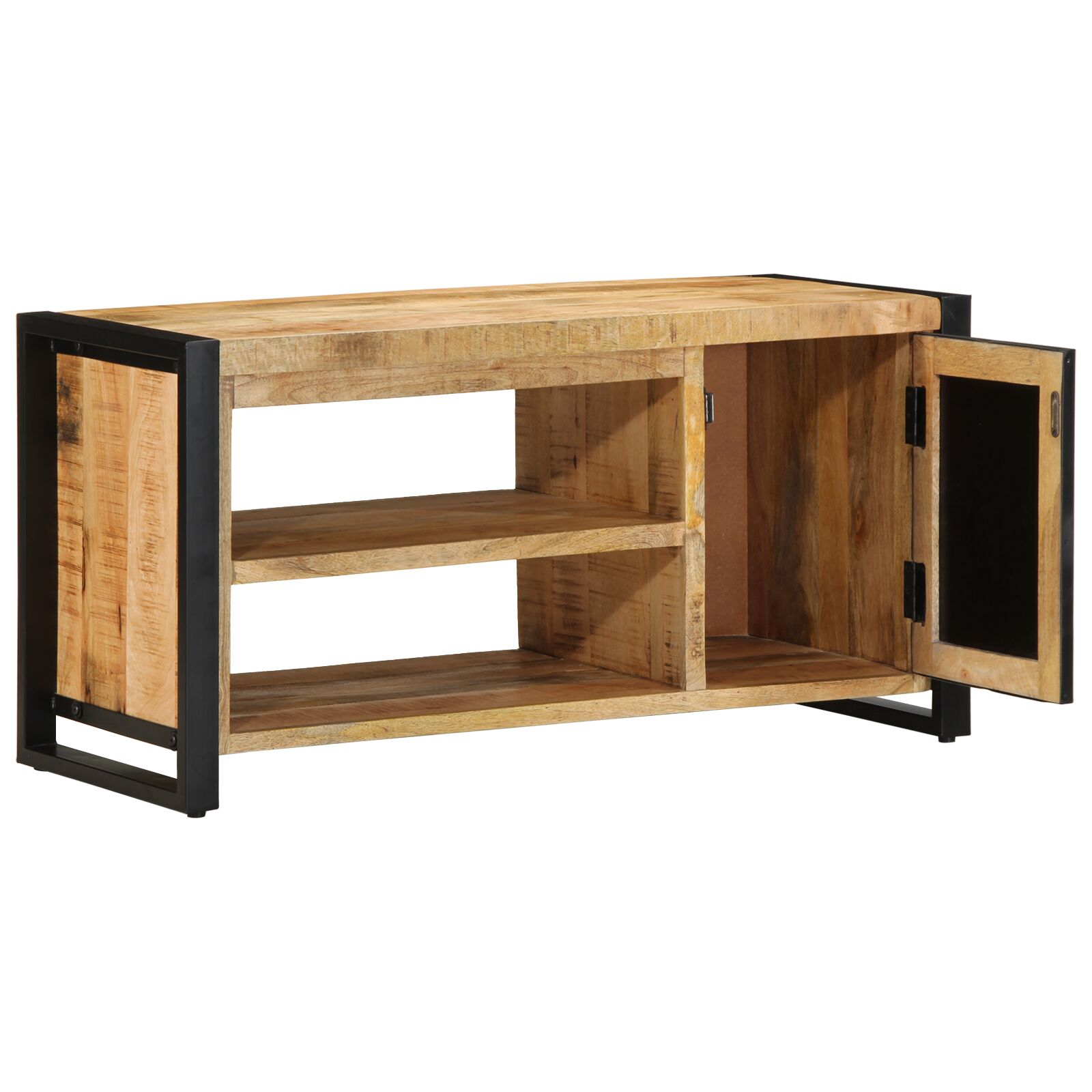 Cipőpad 100x40x50 cm tömör fa durva mangó