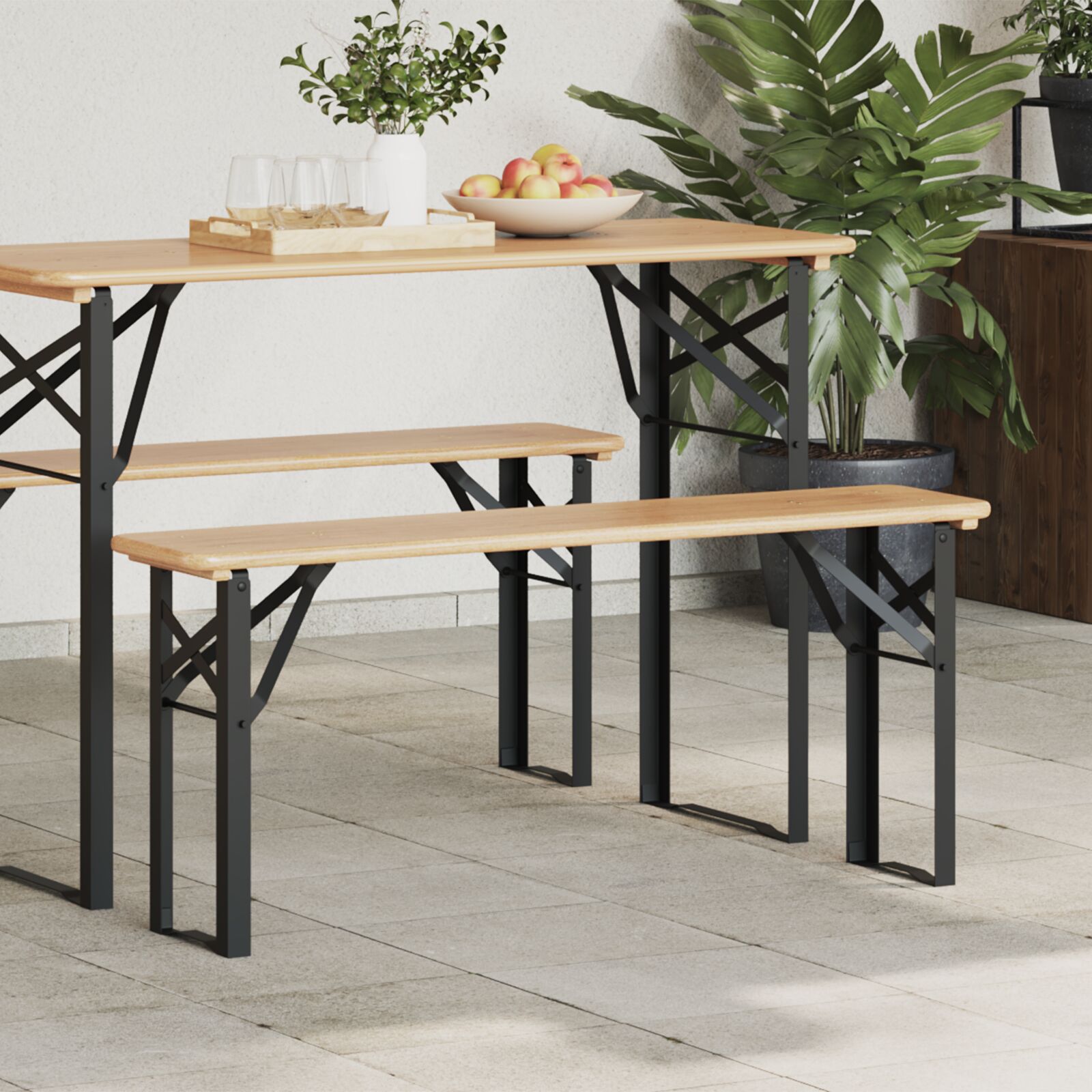 Sörpad lába 2 db összecsukható fekete porbevonatos acél