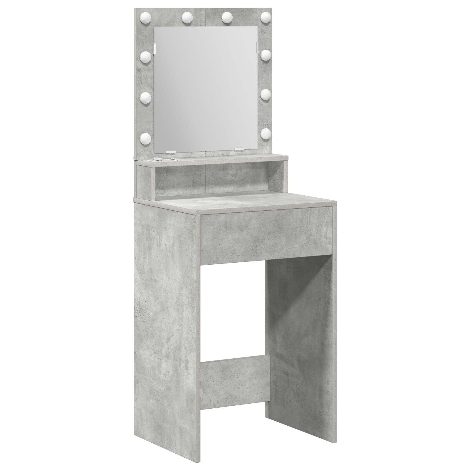 Led-es sminkasztal beton szürke 50x41x135 cm
