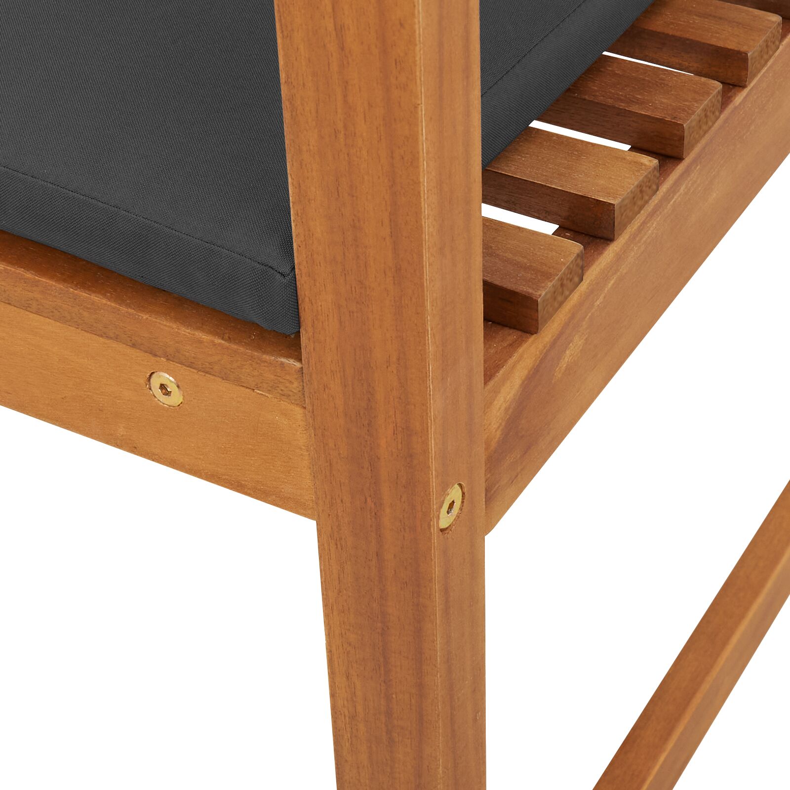 Kerti székek karfák nélkül párnákkal 2 db tömör akácfából