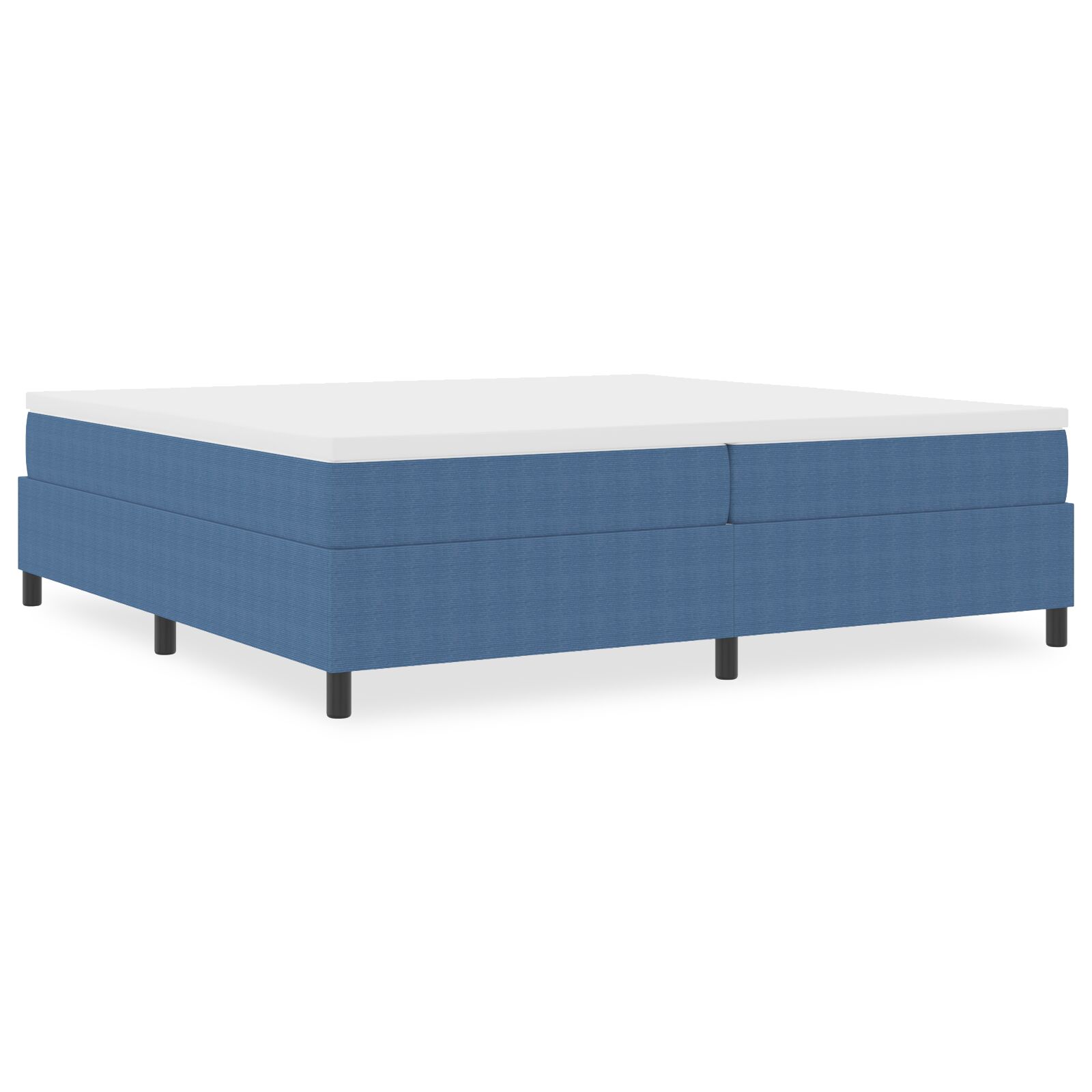 Boxspring ágy kék 200x200 cm vászon Boxspring ágy kék 200x200 cm vászon