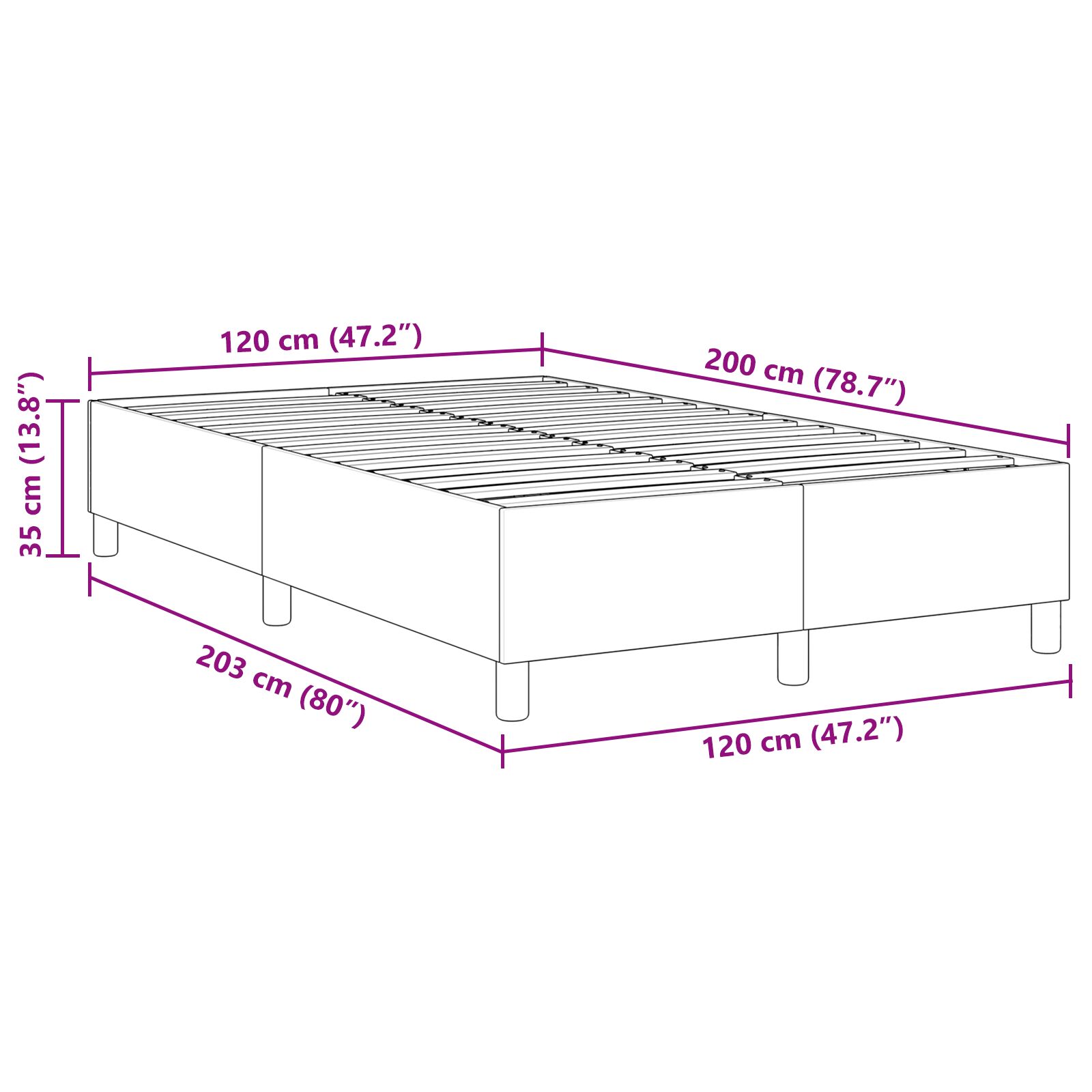 Boxspring ágy kék 120x200 cm bordás szövet Boxspring ágy kék 120x200 cm bordás szövet