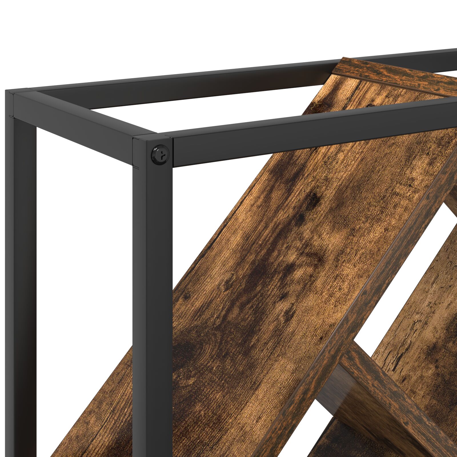 Borállványok füstölt tölgy fémszerkezet és fából készült polcok