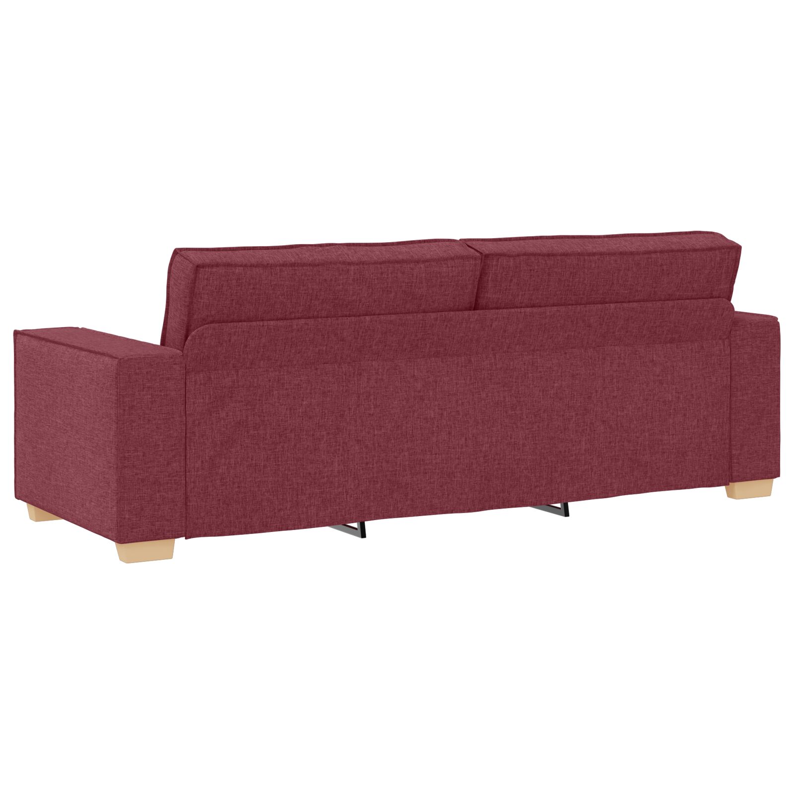 3-személyes kanapé light grey 59 cm textil burgundi vörös poliészter