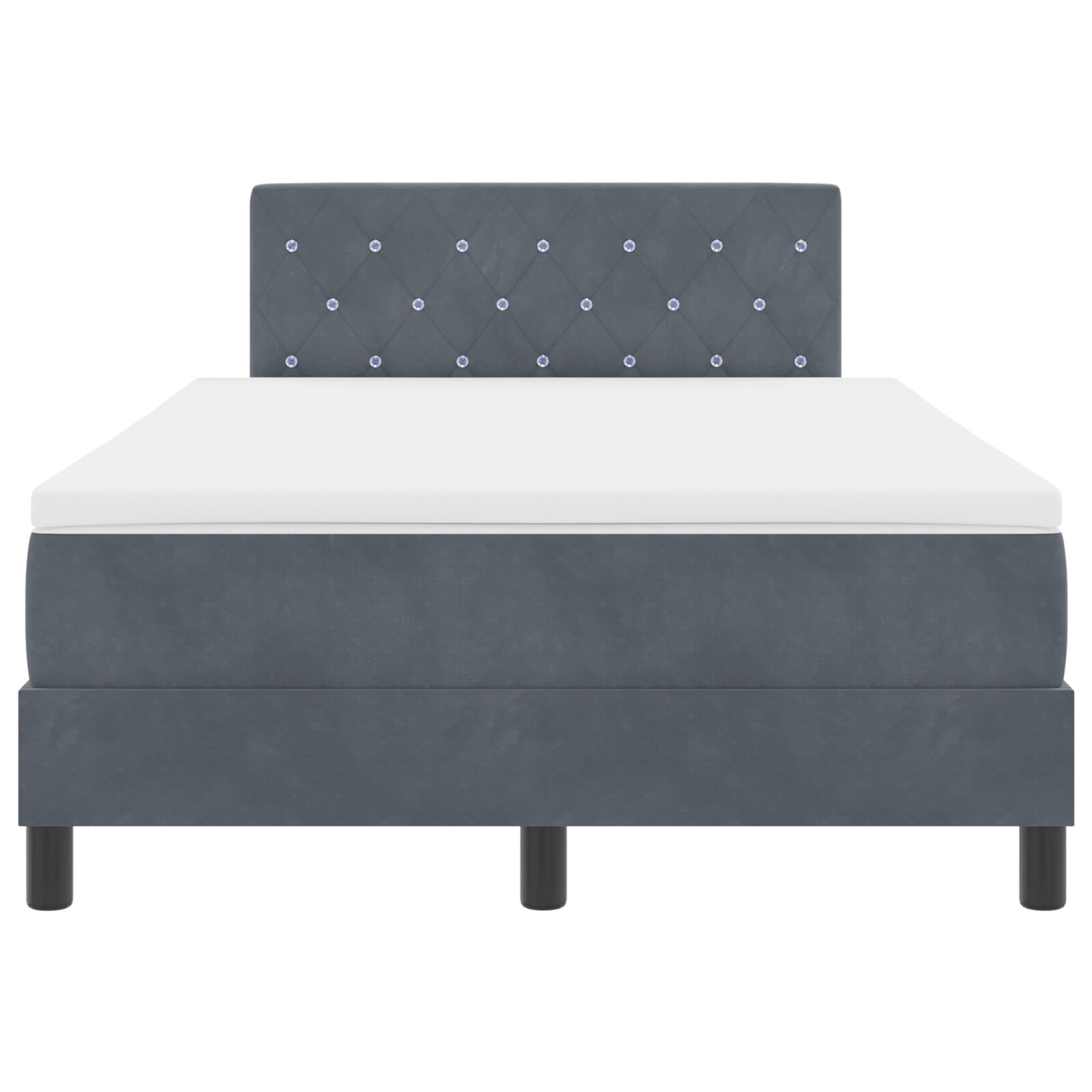 Boxspring ágy matracal sötétszürke 120x200 cm bársonyos