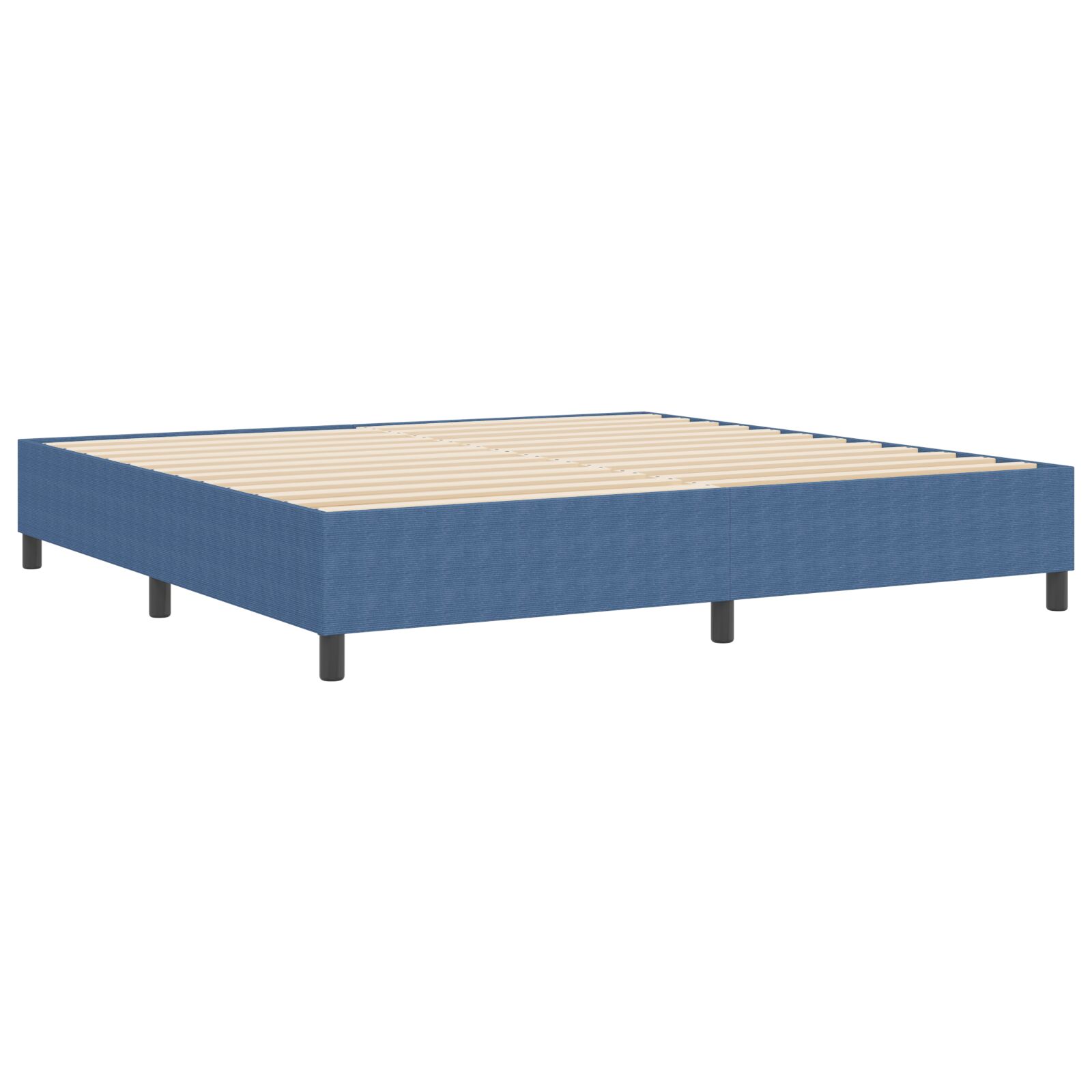 Boxspring ágy kék 200x200 cm vászon Boxspring ágy kék 200x200 cm vászon