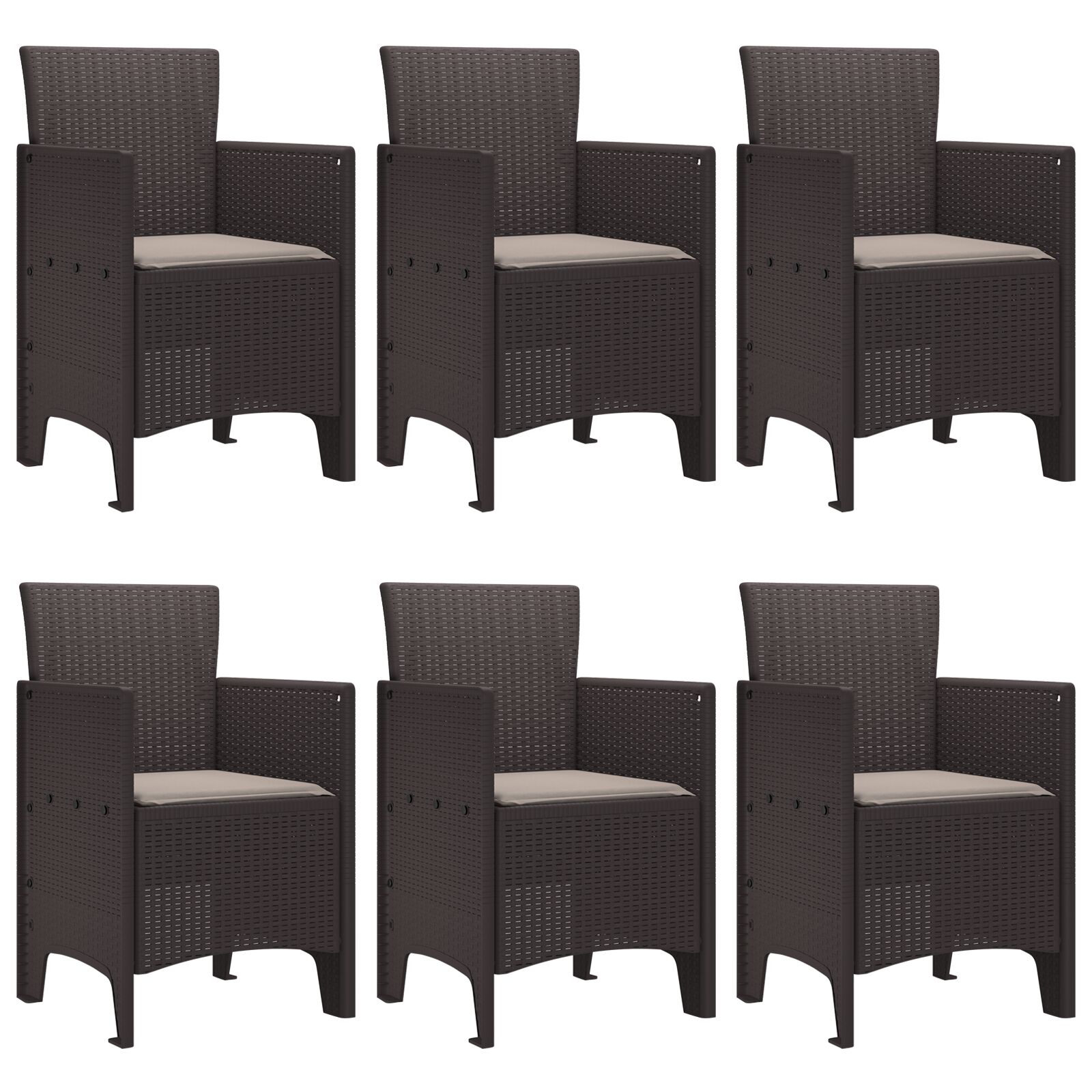 7 darabos kerti étkezőszett párnákkal barna polirattan