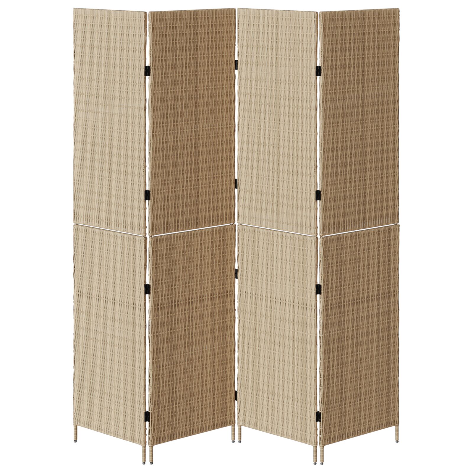 Szobai elválasztók bézs fa, szövet 4 panel, 200 cm magasság
