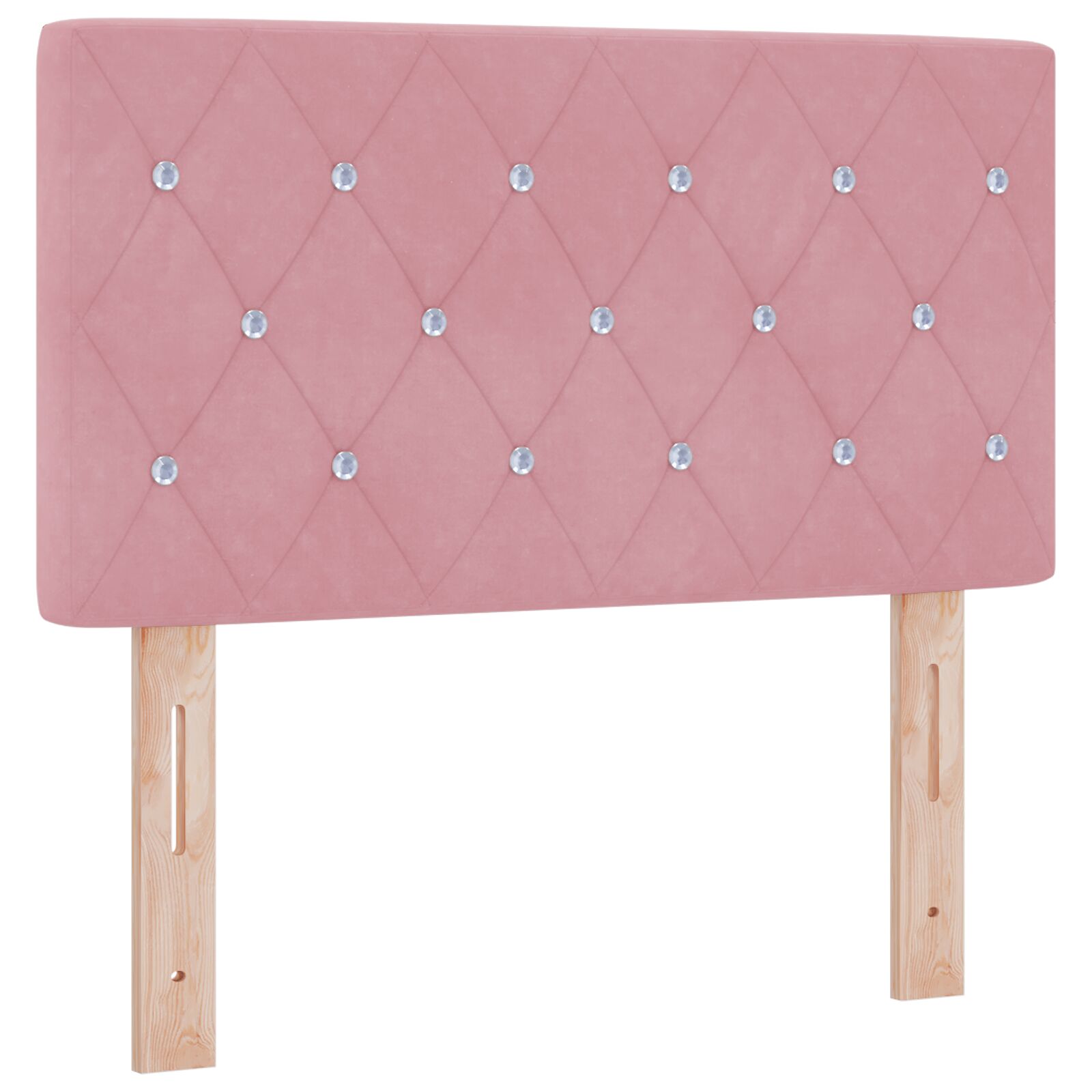 Fejtámla kristálygombos rózsaszín 80 cm bársony