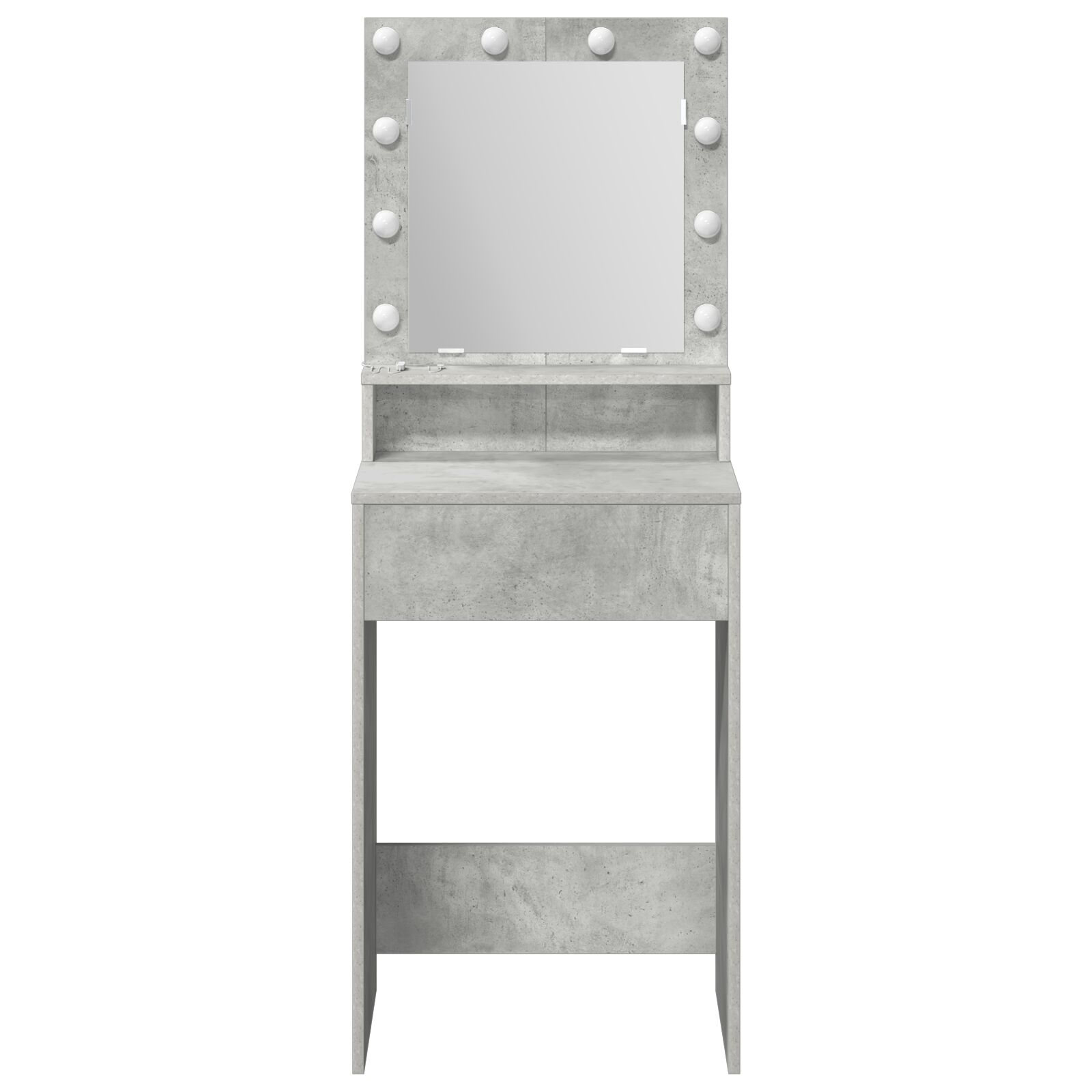 Led-es sminkasztal beton szürke 50x41x135 cm