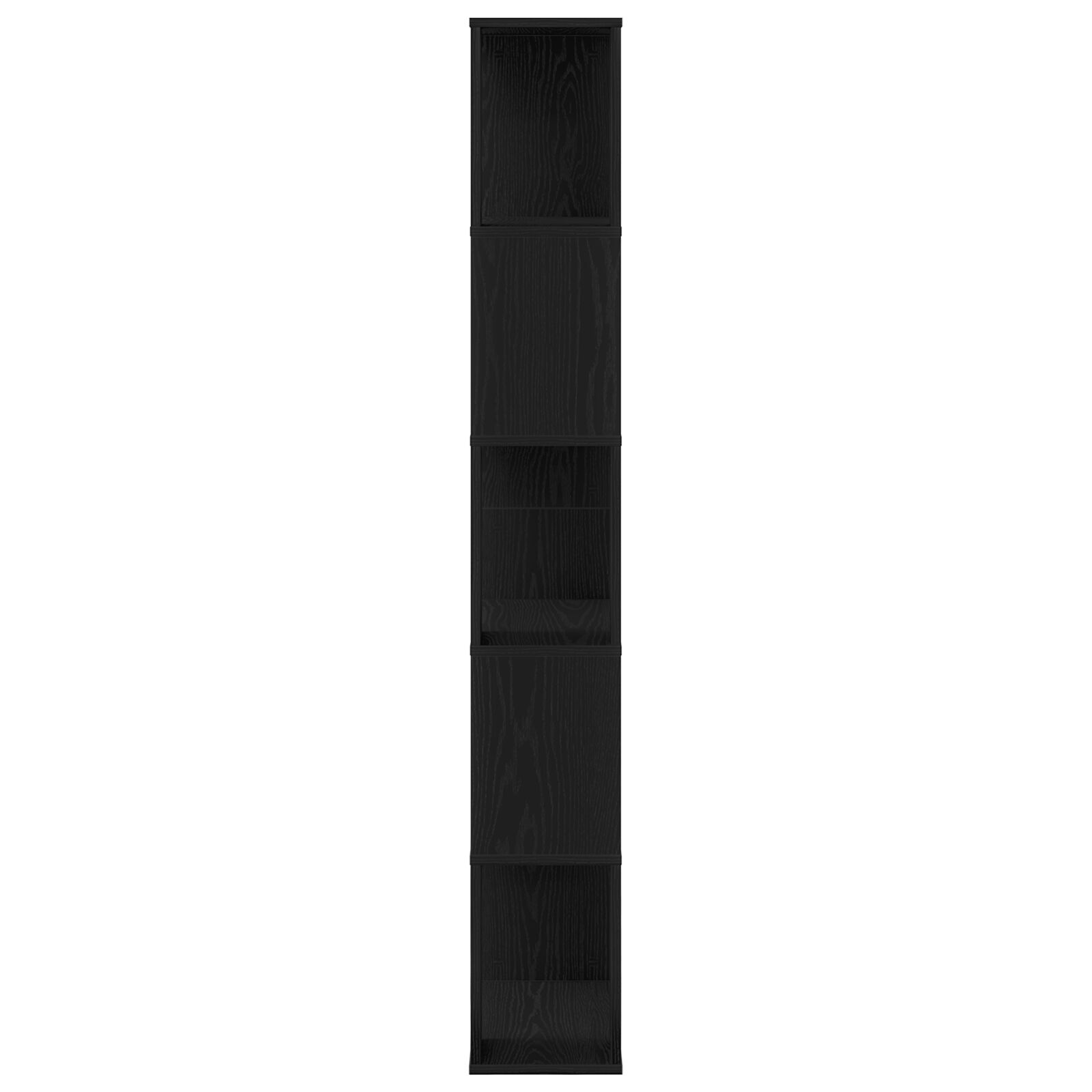 5-tiers könyvespolc fekete tölgy 45x23,5x162,5 cm mérnöki fa