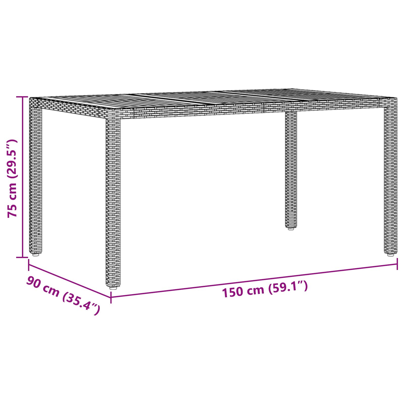 5 darabos kert étkezőszett párnákkal bézs poli rattan