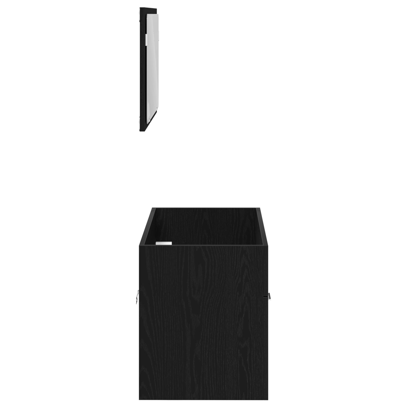 2 darabos fürdőszobai bútor szett fekete tölgy mérnökelt fa