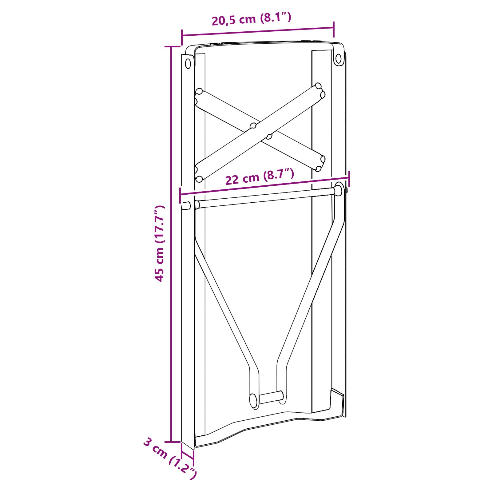 Sörpad lába 2 db összecsukható fekete porbevonatos acél