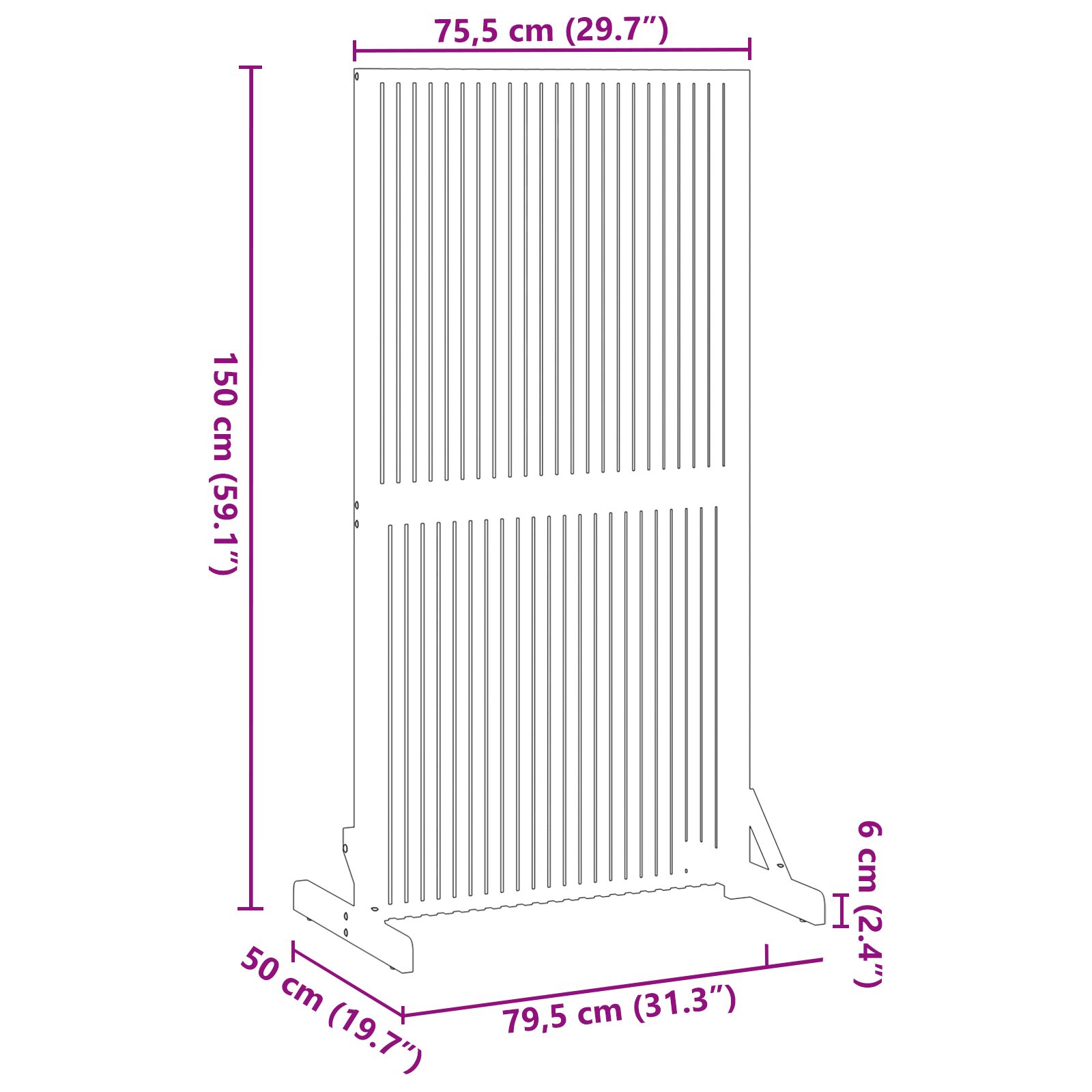 Magánképernyő beltéri/kültéri 150 cm szilárd akácfából Magánképernyő beltéri/kültéri 150 cm szilárd akácfából