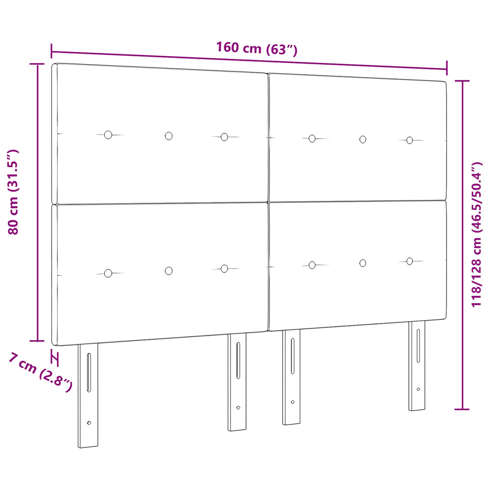 Fejtámla gombos steppelt bézs 160 cm szövet