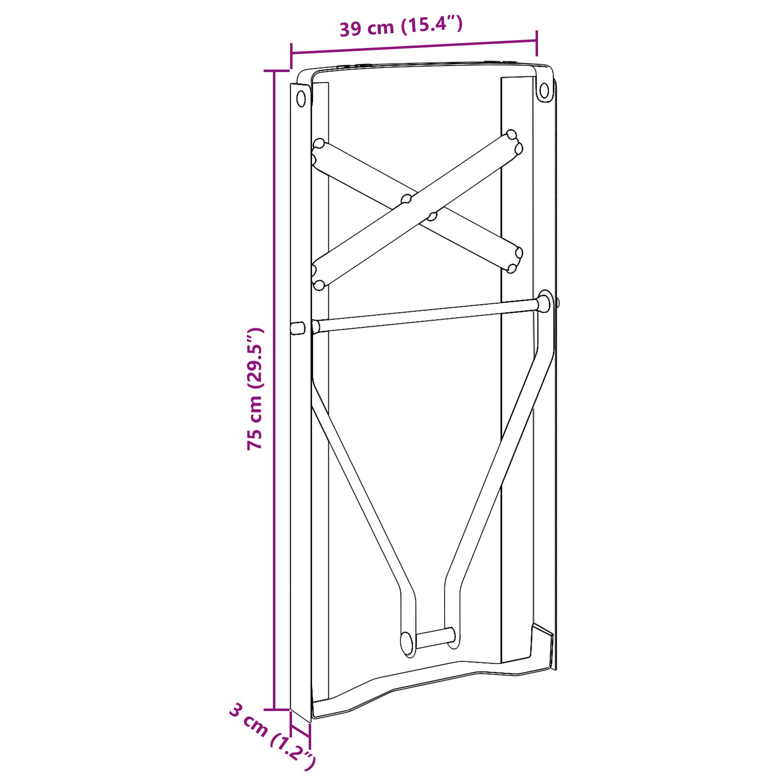 Sörasztal lábak 2 db hajtható fekete fekete porbevonatú acél