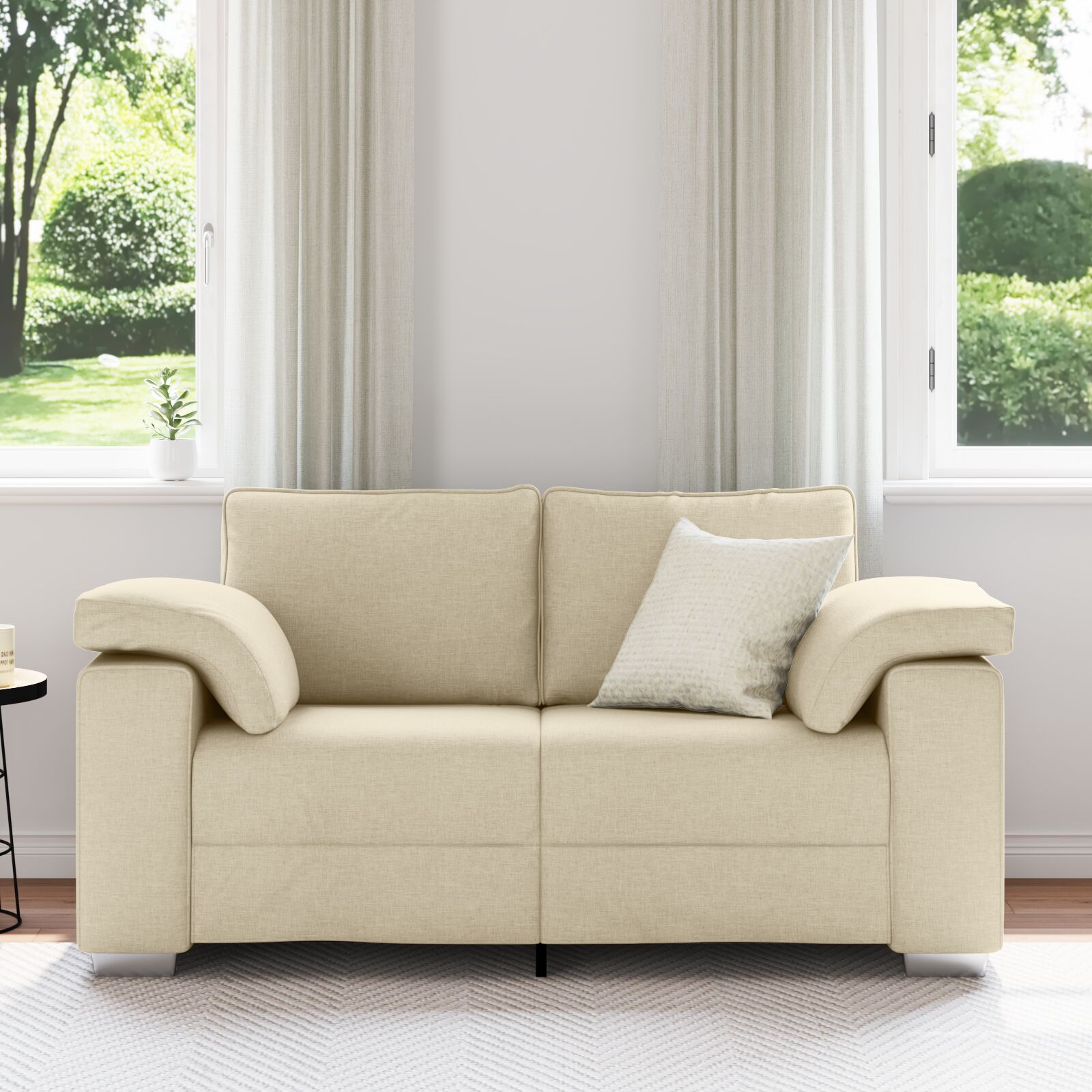 Kétfős pad krém 120 cm szövet