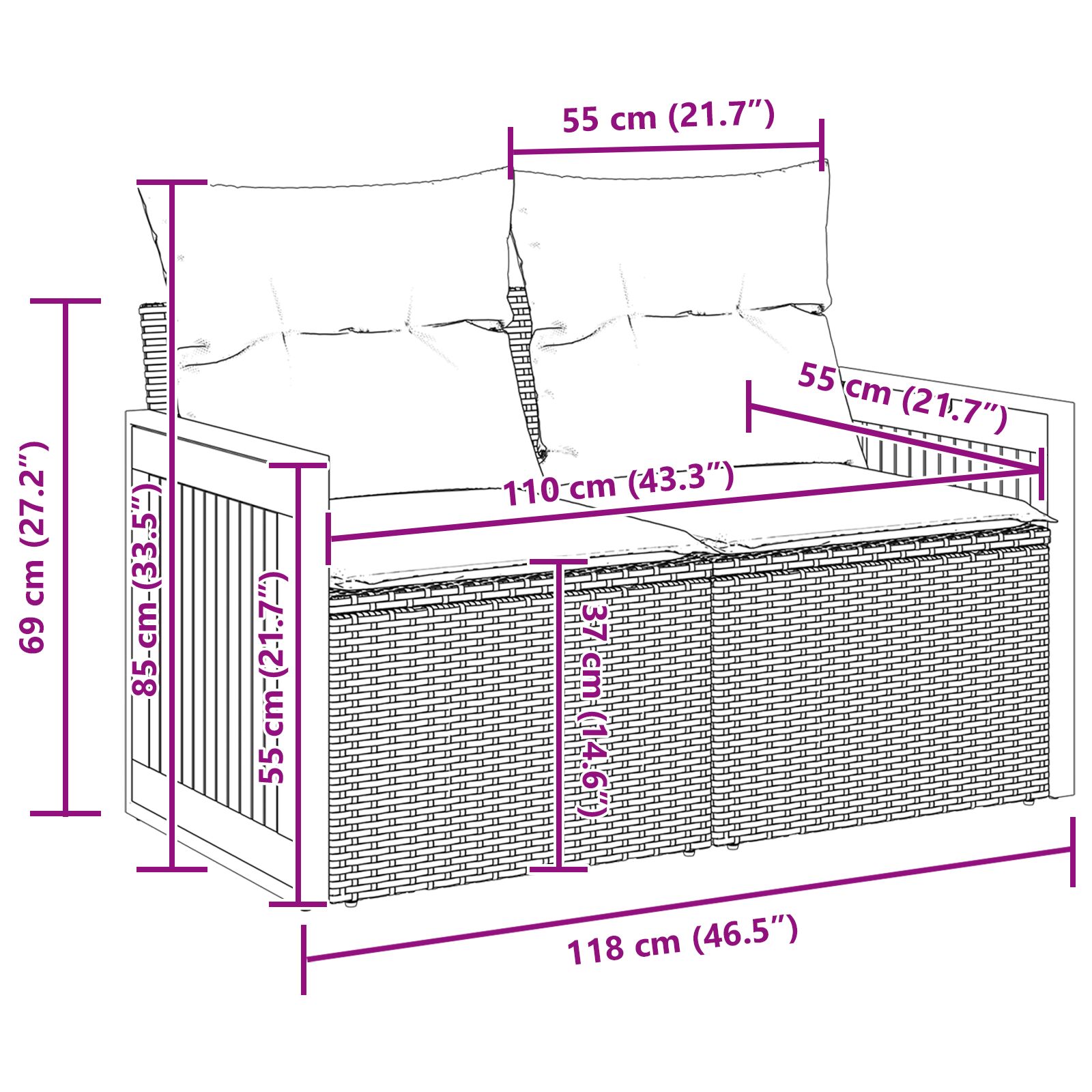 10 részes kerti kanapé szett párnákkal bézs poli rattan akácia, 2 személyes kerti kanapé párnákkal bézs poli rattan, 3 részes kerti étkező szett párnákkal bézs poli rattan akácia